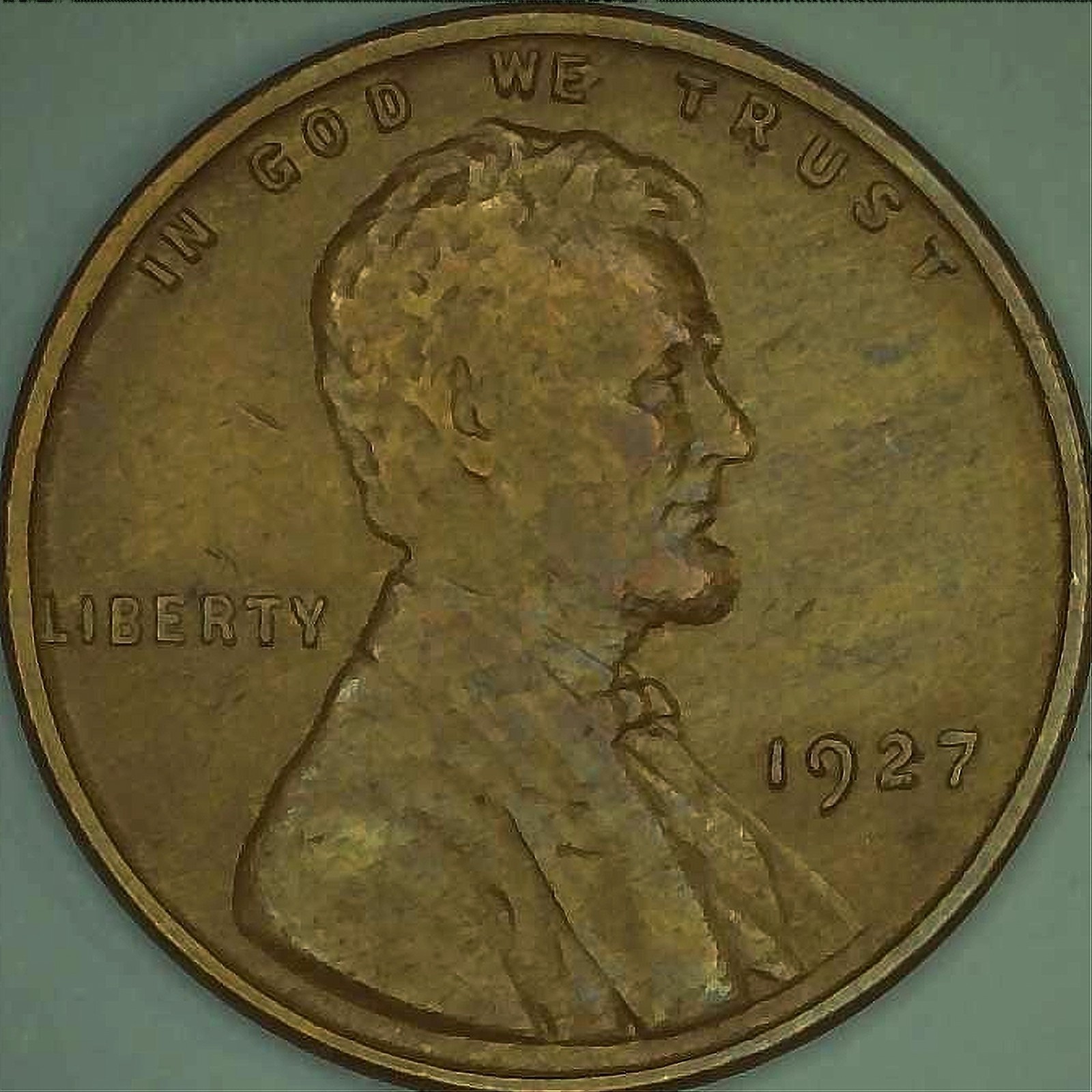 1927 P Lincoln Wheat Cent ~ Broken 'O' in GOD ~ Wexler: WDDO-013 ~ Better Grade