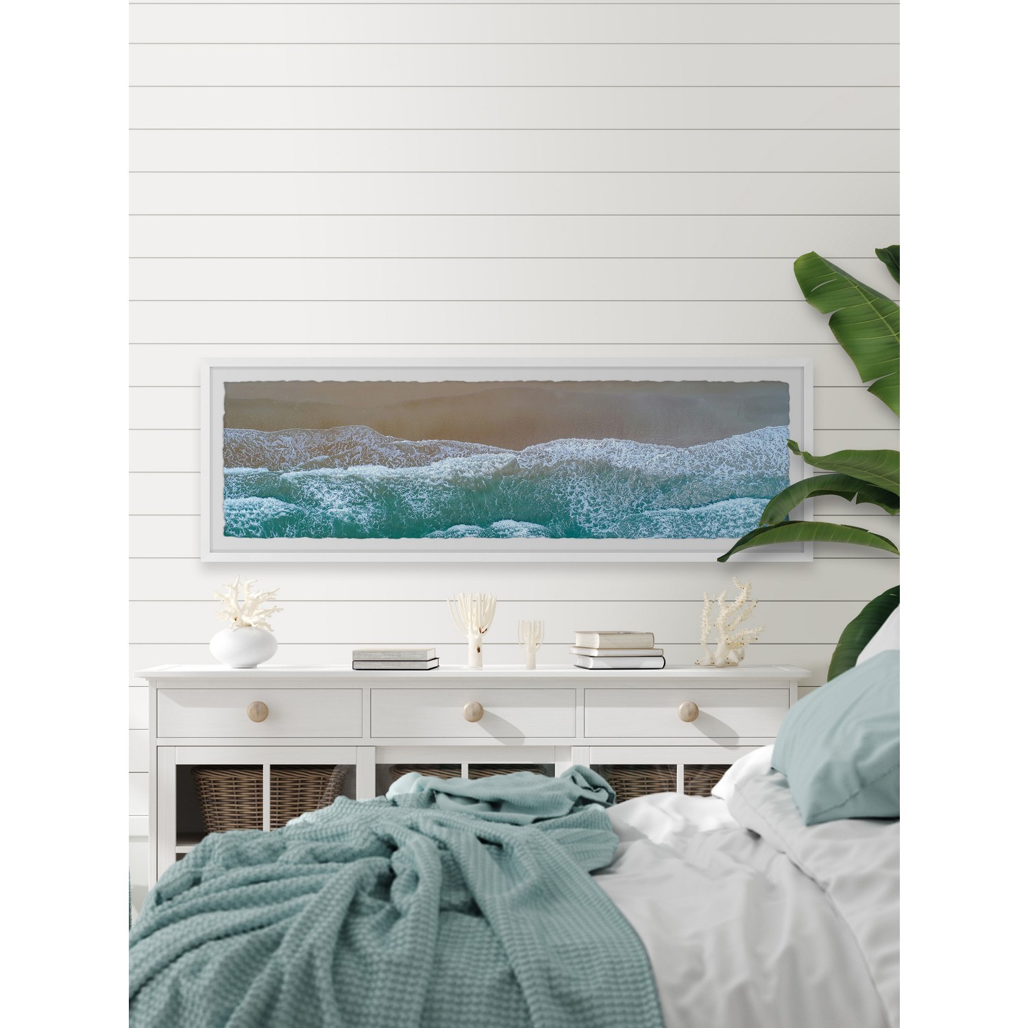 Marmont Hill Amazing Seaside Waves Framed Painting Print