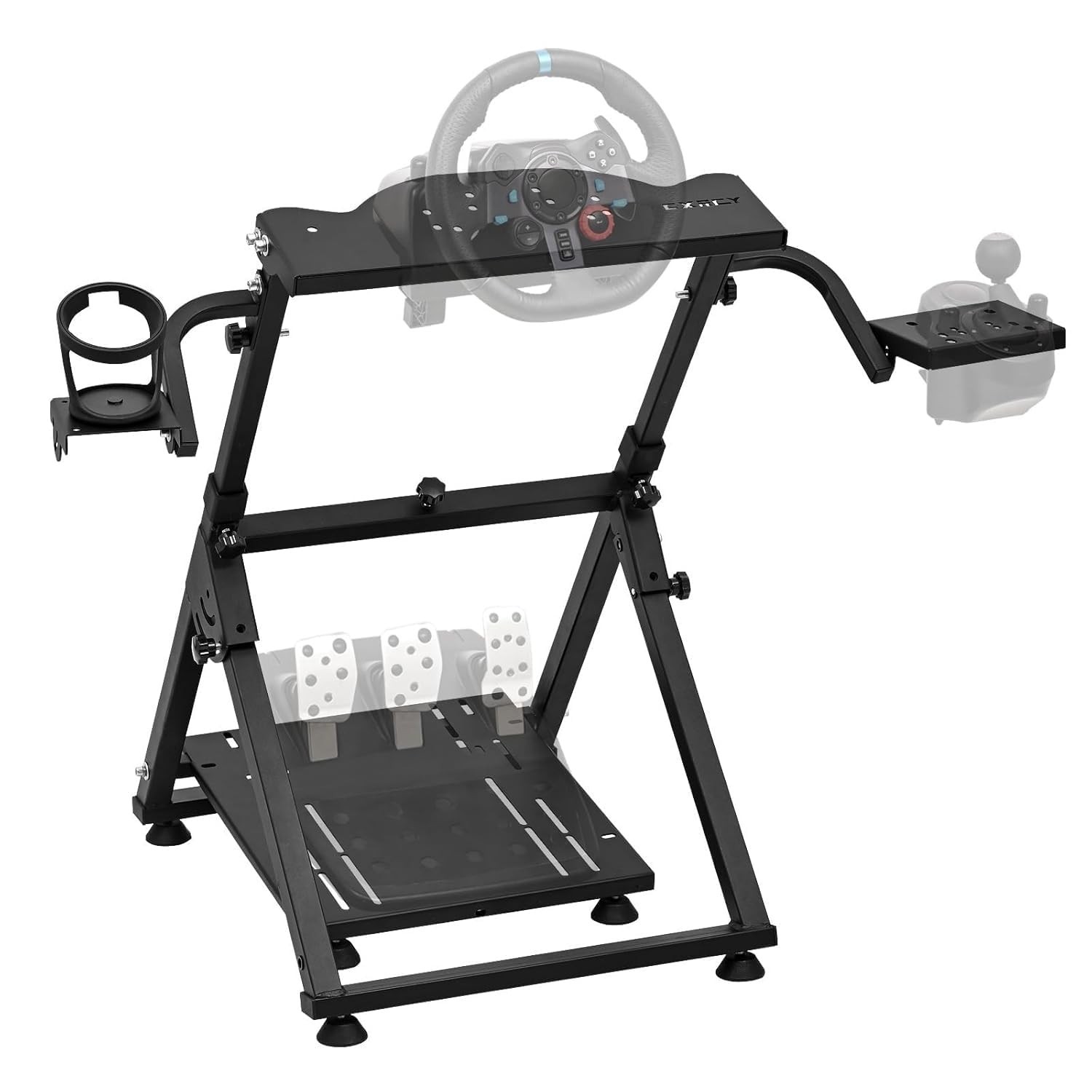 Racing Wheel Stand Adjustable 24-33" Foldable w/Cup Holder for Logitech G920/G29