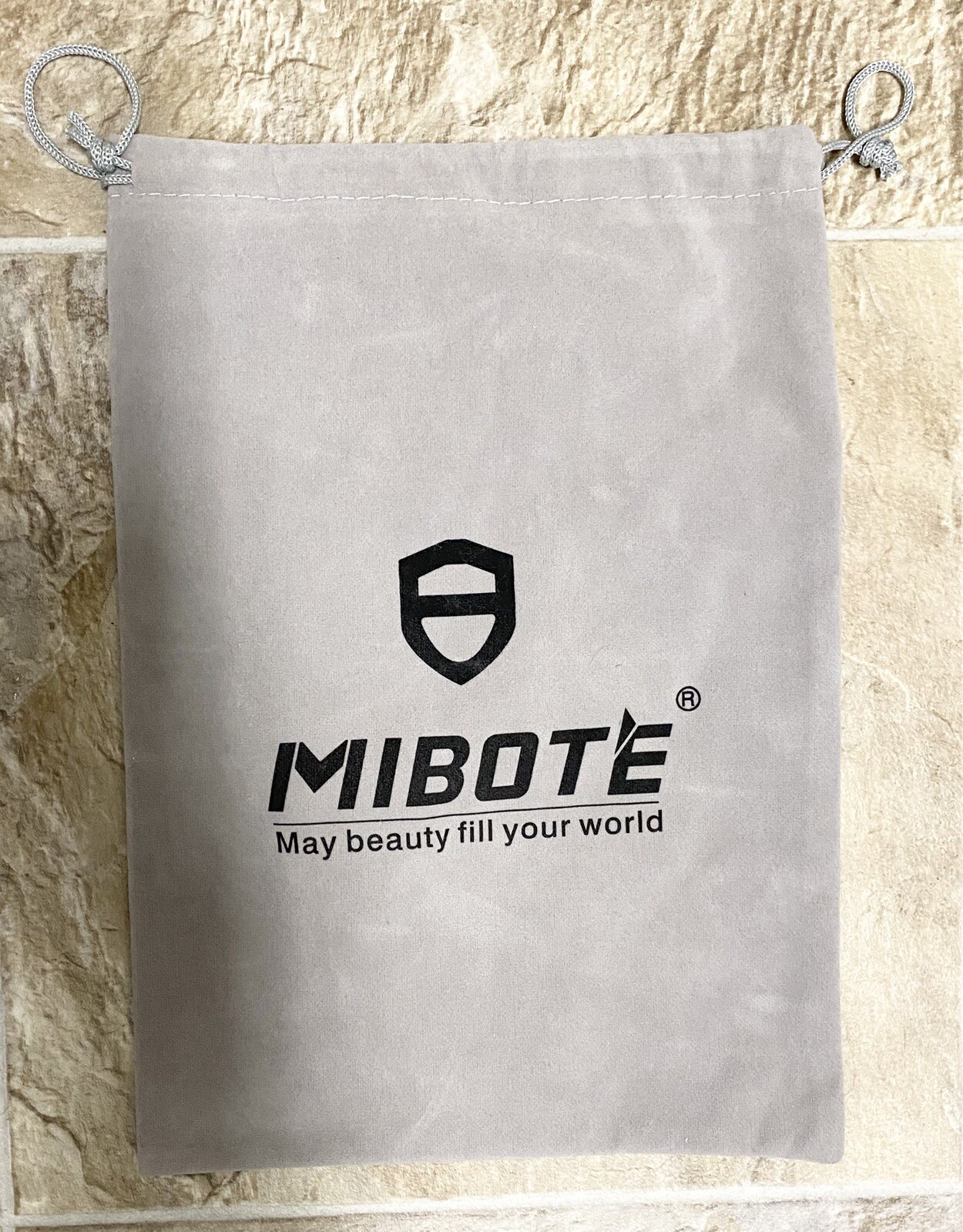 Mibote Gray Small Drawstring Dust Bag 15”x9”