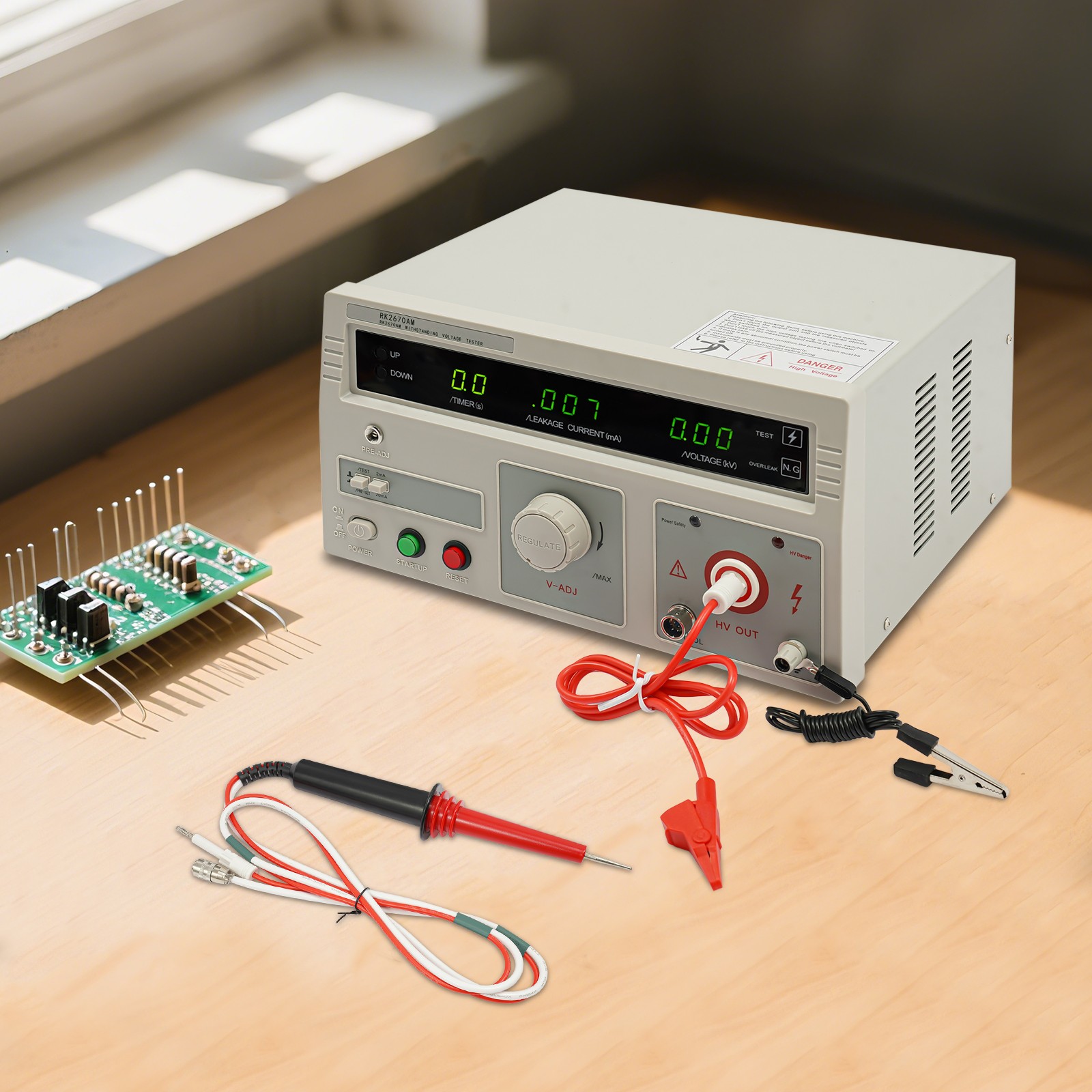 AC 110V Voltage Tester Withstand Hi-Pot Tester 5KV Tester RK2670AM 100VA 0~99s