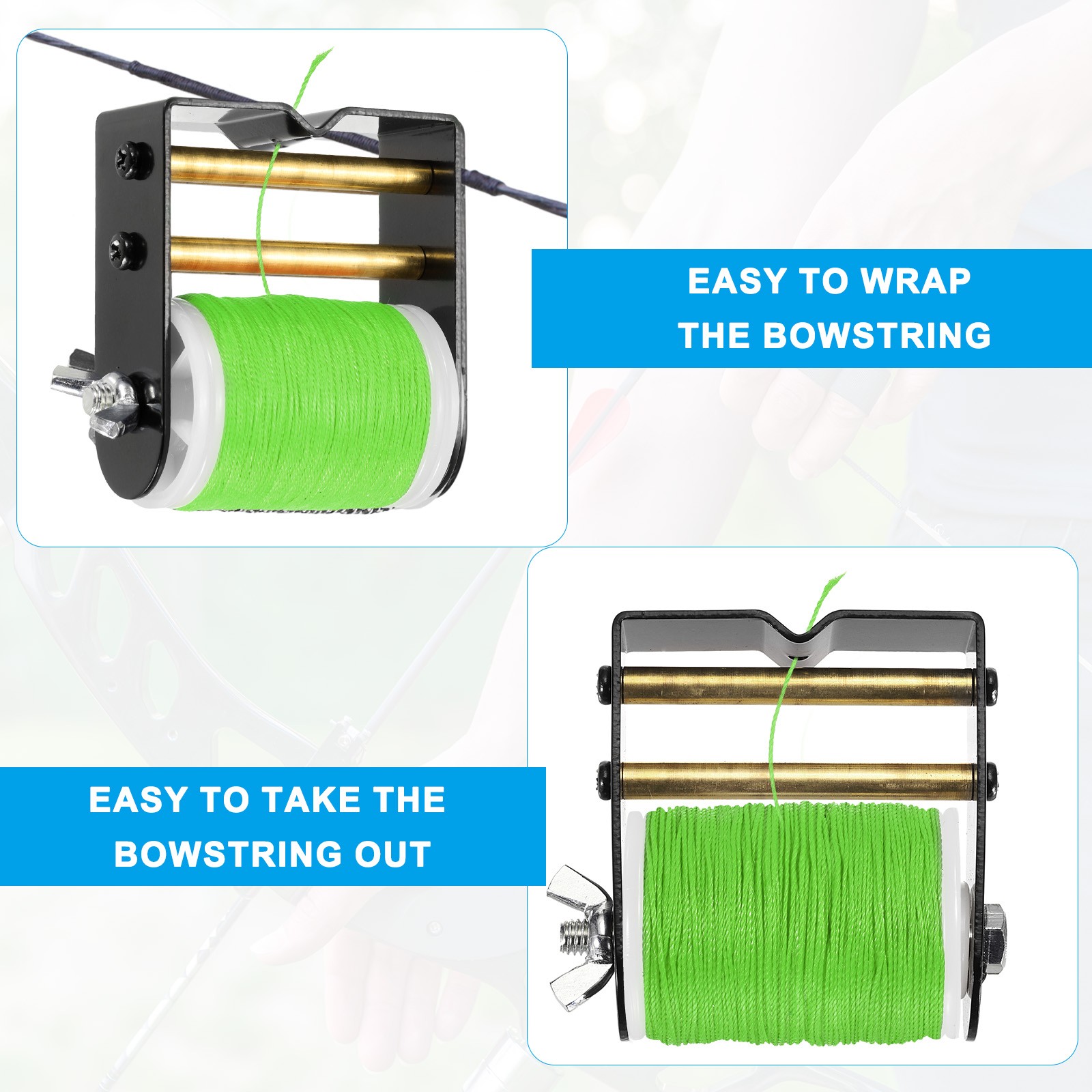Archery Bow String Serving Thread Jig 0.02" Dia Bowstring Thread Grass Green