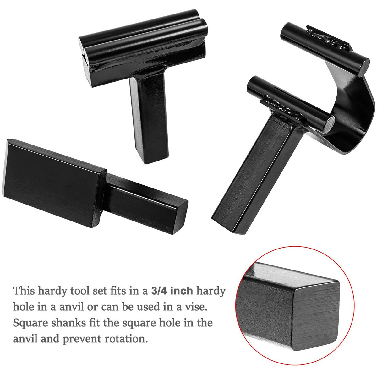3/4" Blacksmith Anvil Forge Hardy Tools Set Cut Creasing Stake Spring Fuller