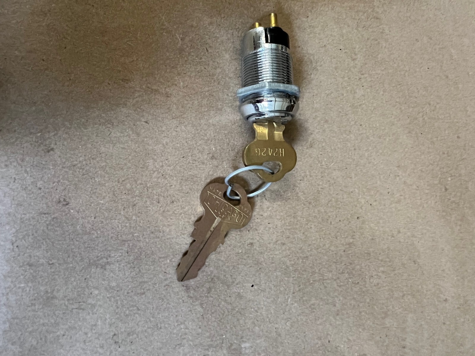 On/Off Electrical Switch Lock W/ Keys and Chrome Bezel