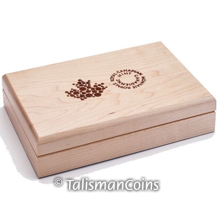Canada 2016 National Heroes $15 4-Coin Set Solid Wood Display Case Box NO COINS