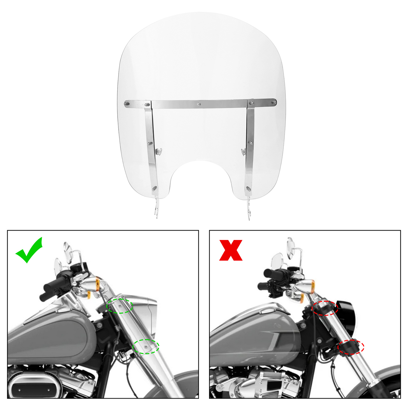 Windscreen Windshield Fit For Harley Heritage Softail Classic FLSTC 2000-2017 01