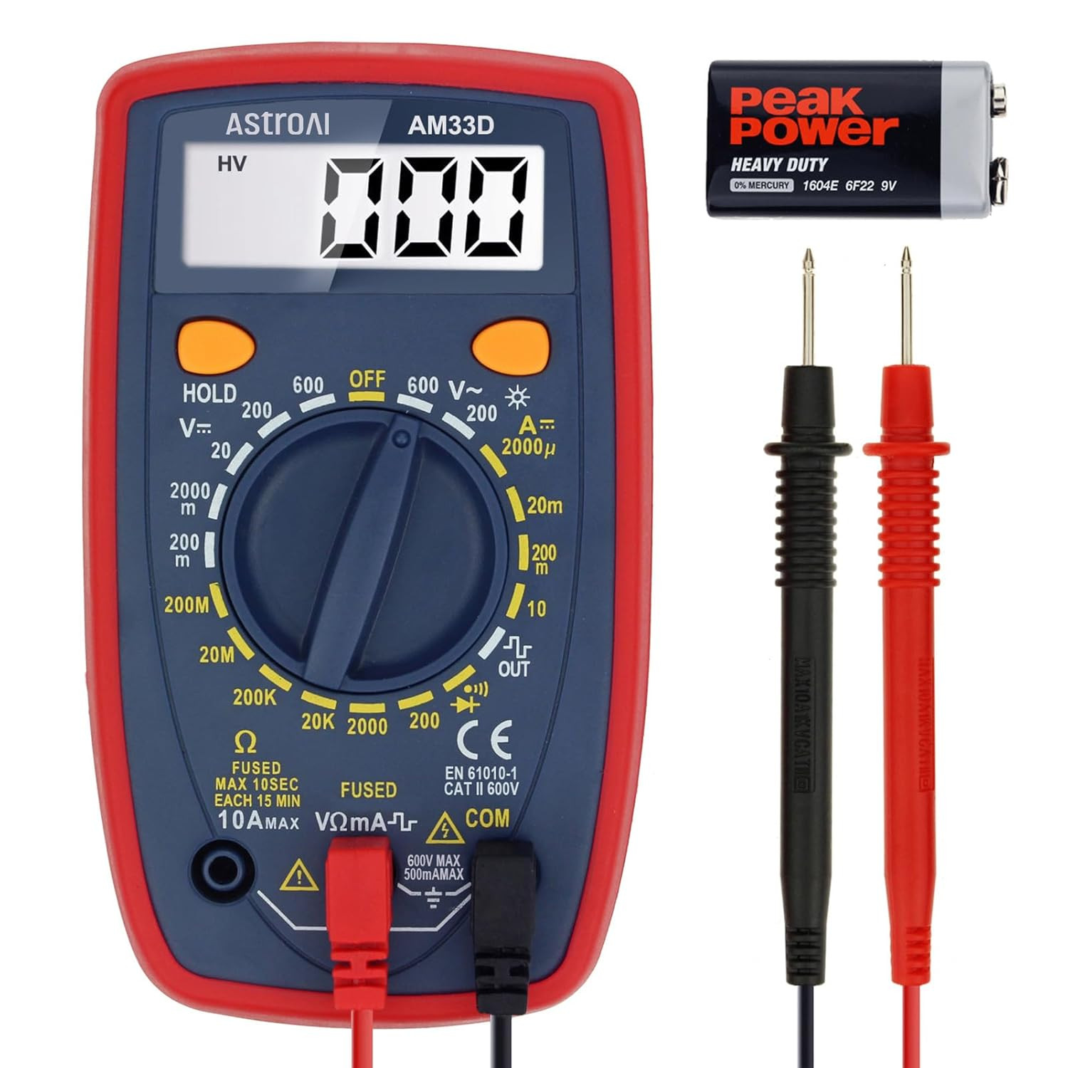 Digital Multimeter Tester 2000 Counts with DC AC Voltmeter and Ohm Volt