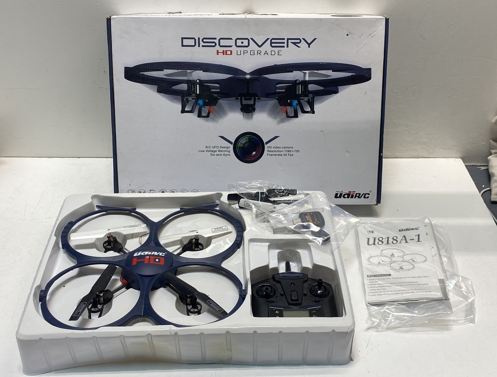 UDIRC Discovery HD Upgrade U818A-1 Quadcopter Drone Camera 2.4GHz 7 Batteries
