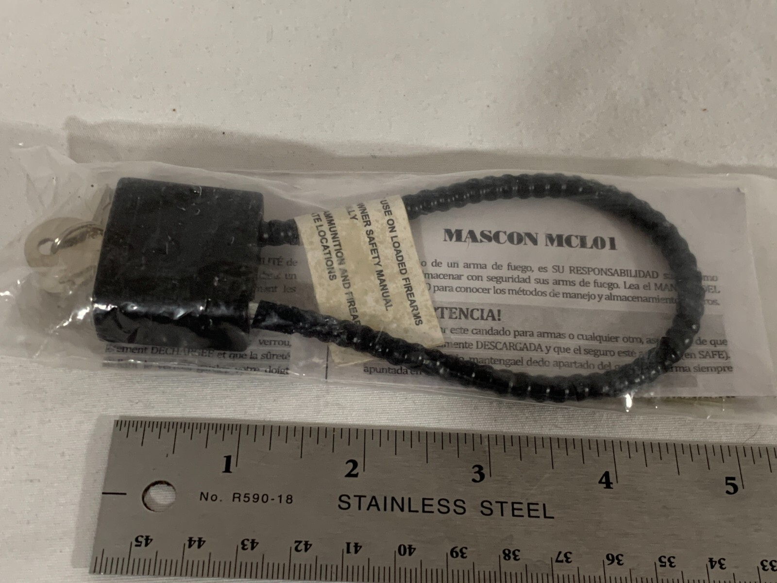 Mascon MCL01 Rifle Pistol Shotgun Cable Lock w 2 Keys New