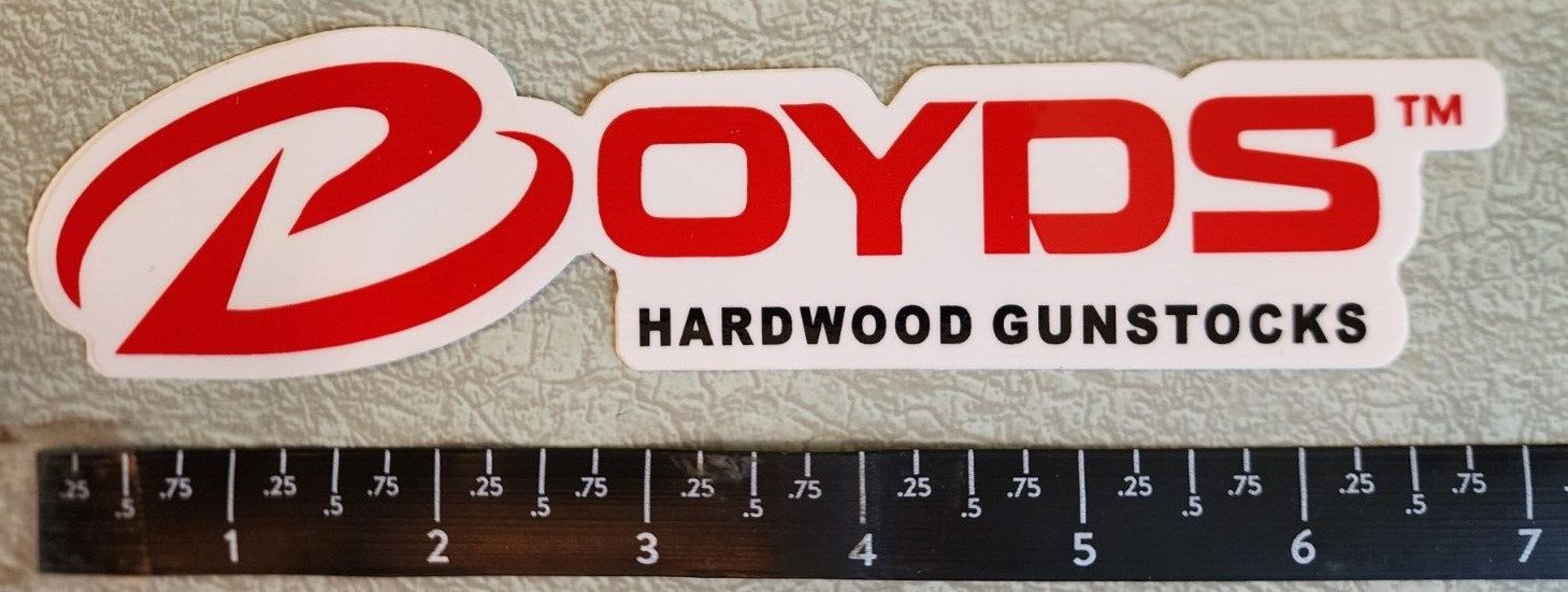 Boyd's Hardwood Gunstocks Vinyl Decal Sticker OEM NEW Red/Black/White Shot Show