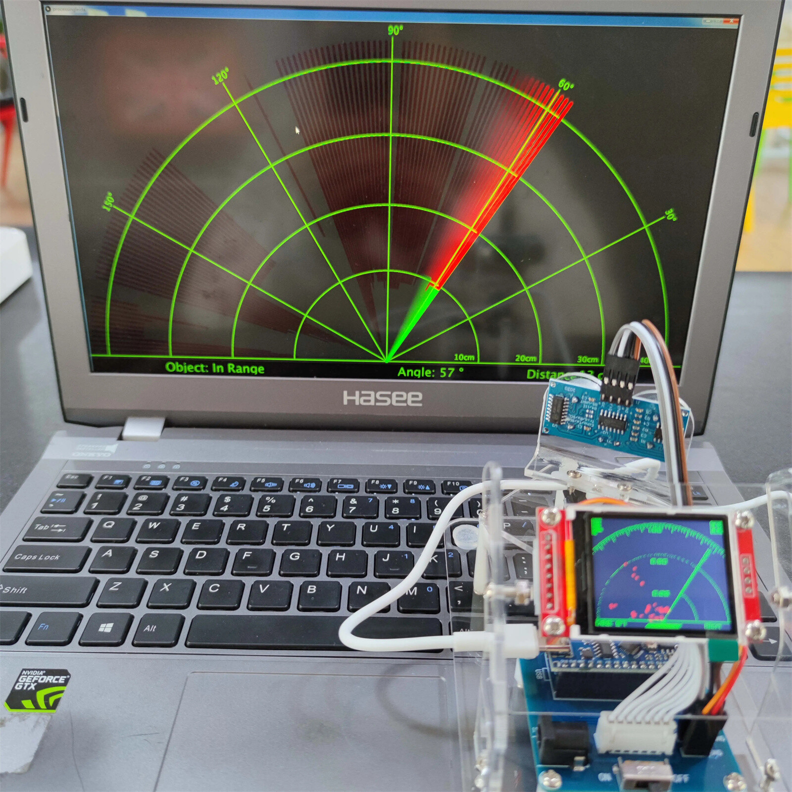 Mini Ultrasonic Radar + 1M Motor Range for Arduino Starter Kit Program Education