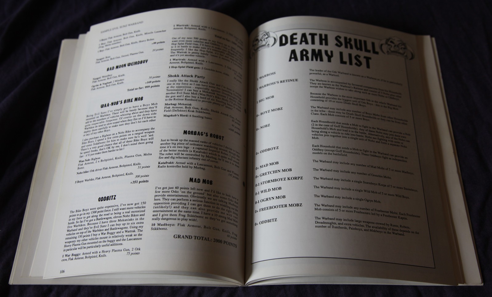 Warhammer 40k, Freebooterz, Freebooters 1991, Orkses Rule Book Codex, Army Lists