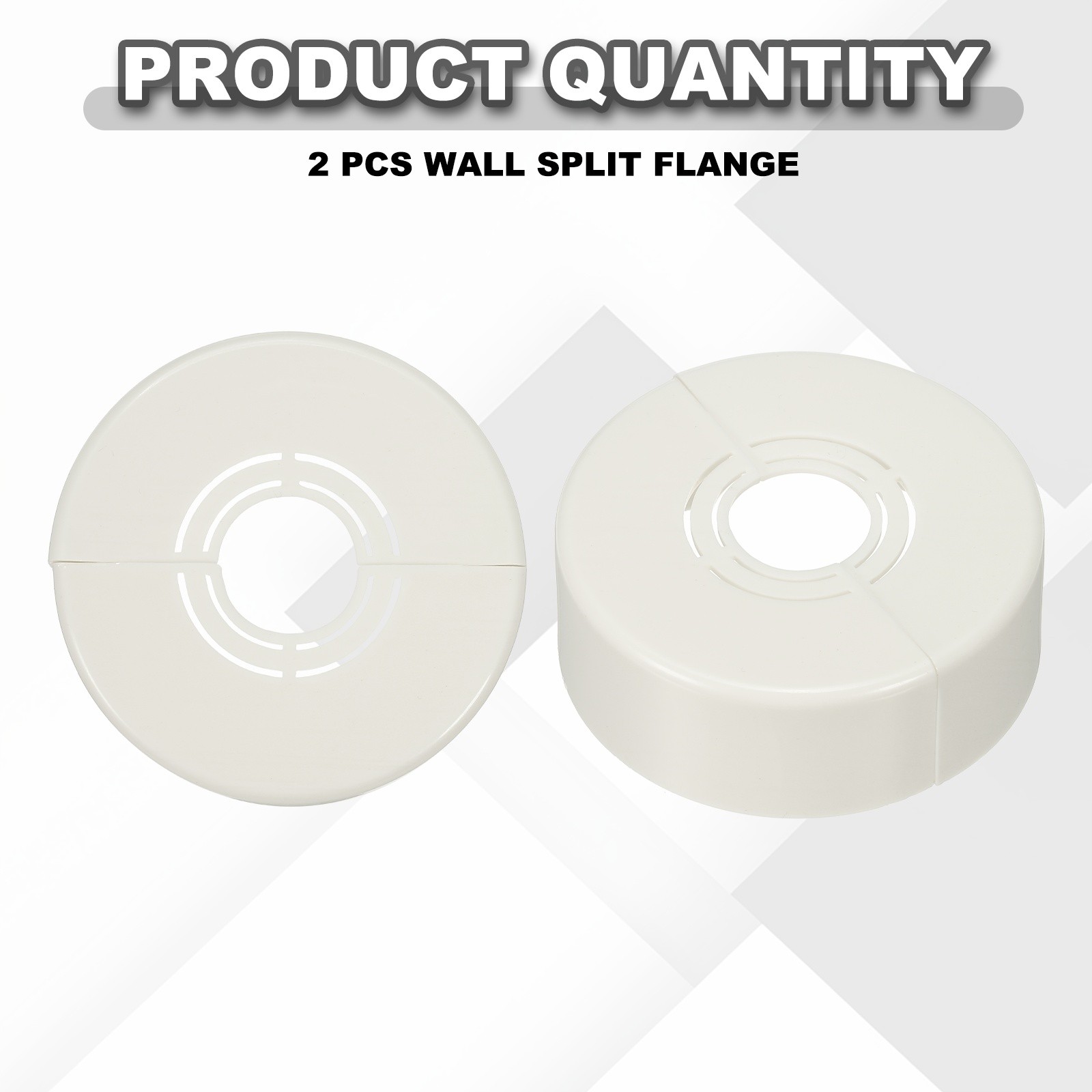 2pcs Wall Split Flange 0.98" Plastic Round Split Flange Pipe Cover, White