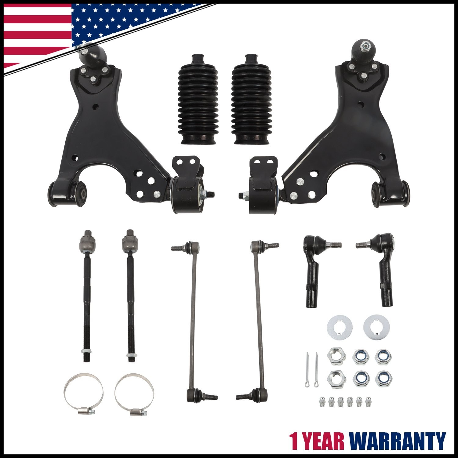 Front Lower Control Arm Tie Rod Suspension Kit for 07-16 Acadia Enclave Traverse