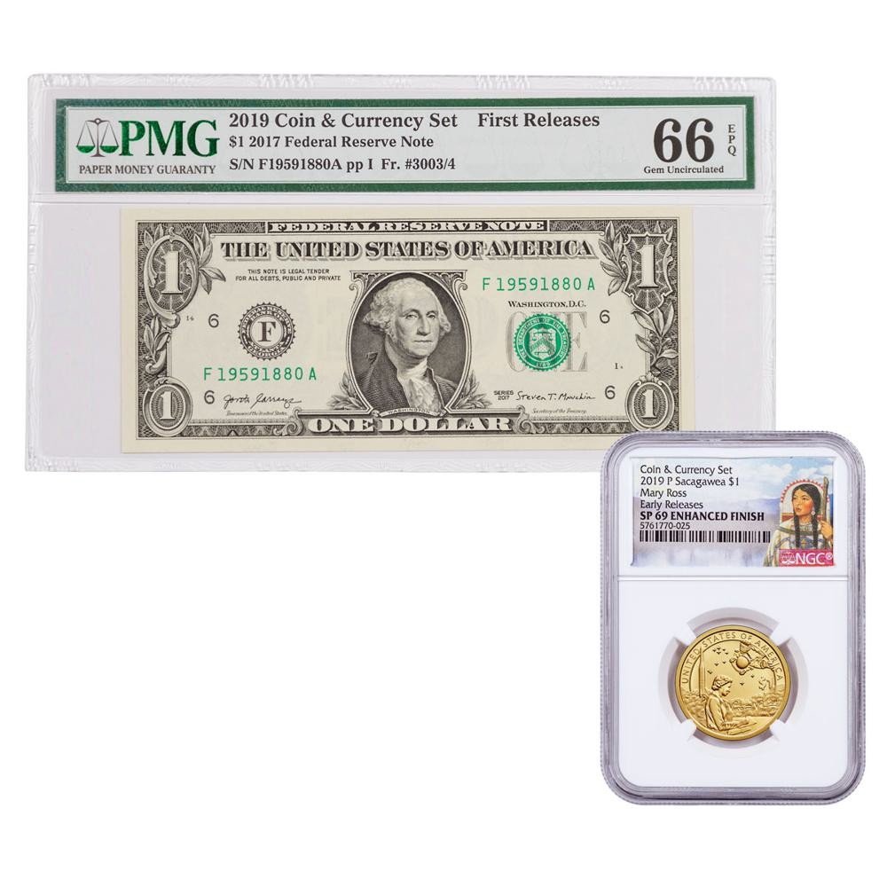 2019 $1 Native American Coin &Currency Set Enhanced Finish NGC SP69 ER and