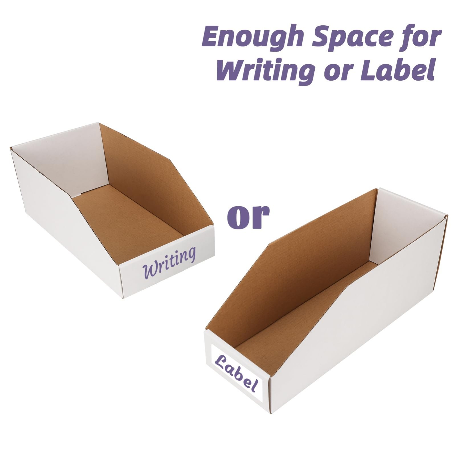 Assorted Cardboard Storage Bins - 35 Pack, Mixed Sizes for Pantry, Office, Garag
