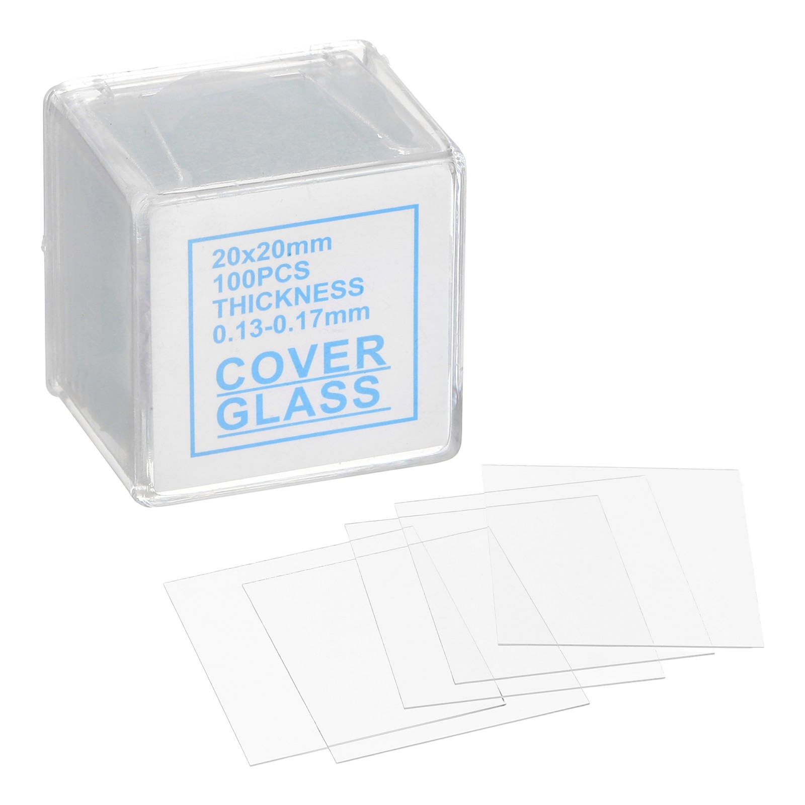 200pcs Cover Slips for Microscope Slides, 20x20mm Microscope Cover Square