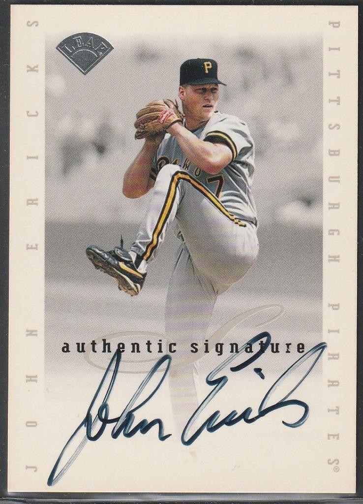 096,1996 Leaf Signature, Original Autograph of John Ericks, Pirates