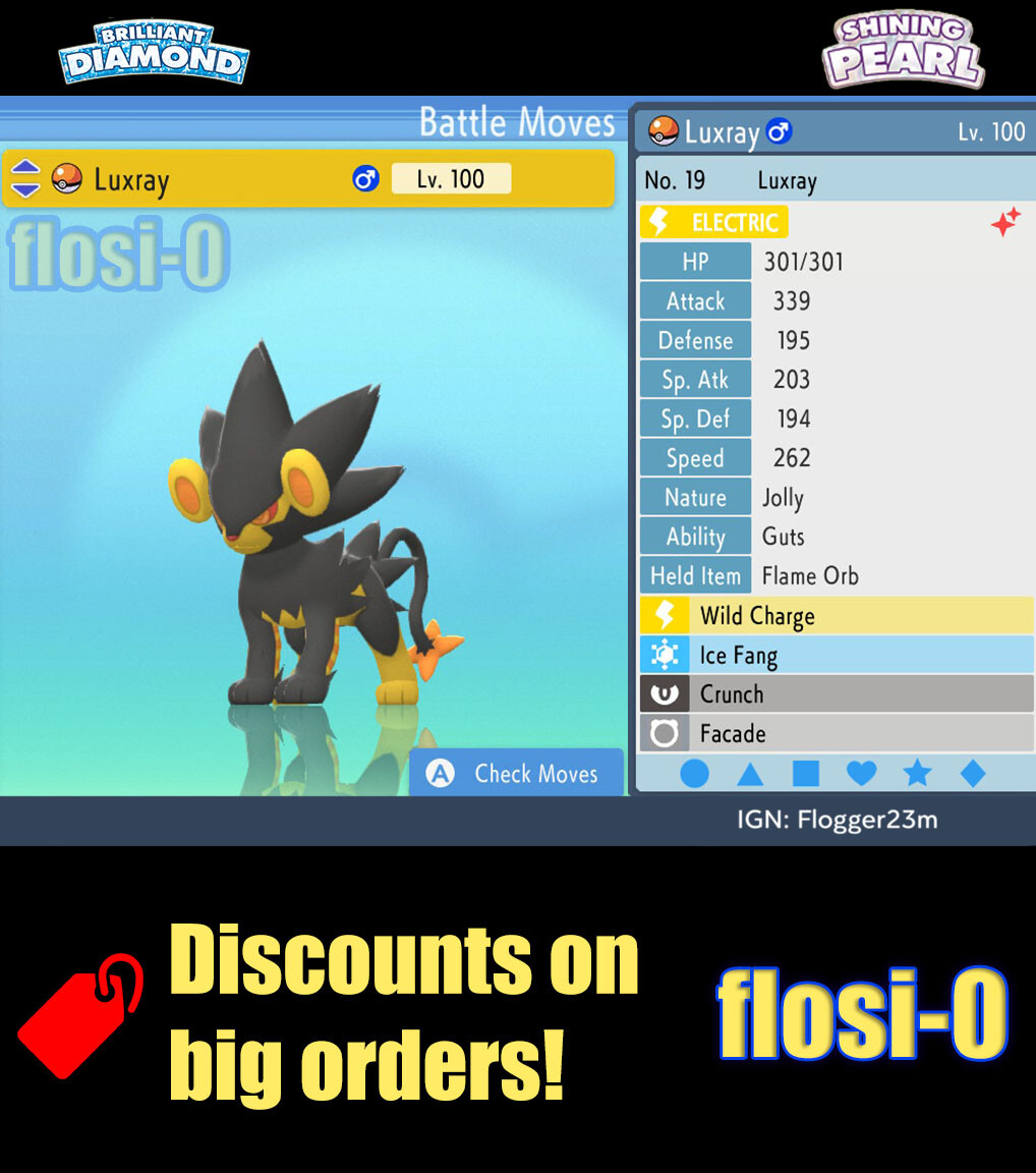 6IV Shiny Luxray Pokemon Brilliant Diamond and Shining Pearl