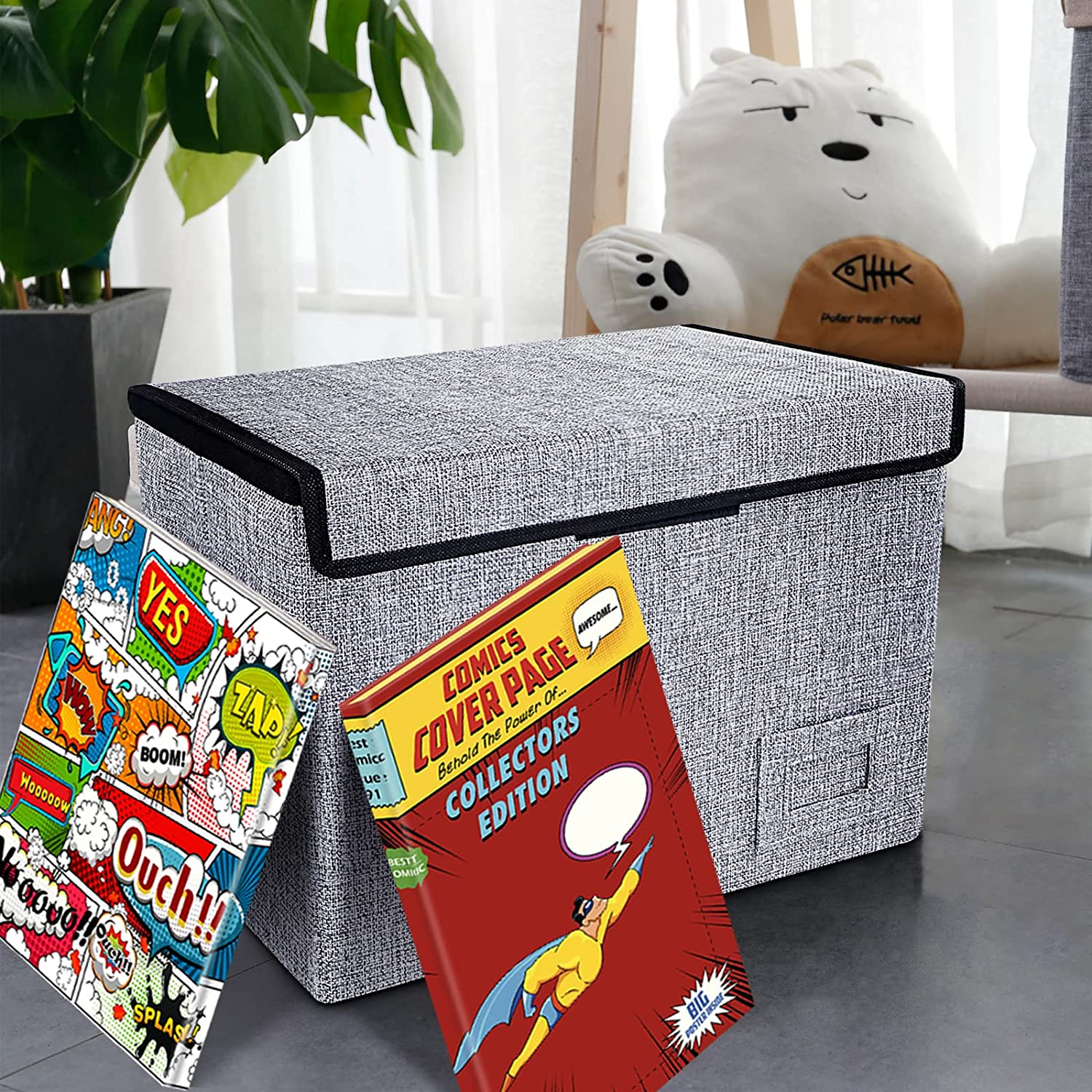 Leffis 2 Pack Comic Book Storage, Comic Book Box 15.5" X 7.5" X 11.3", Moldproof