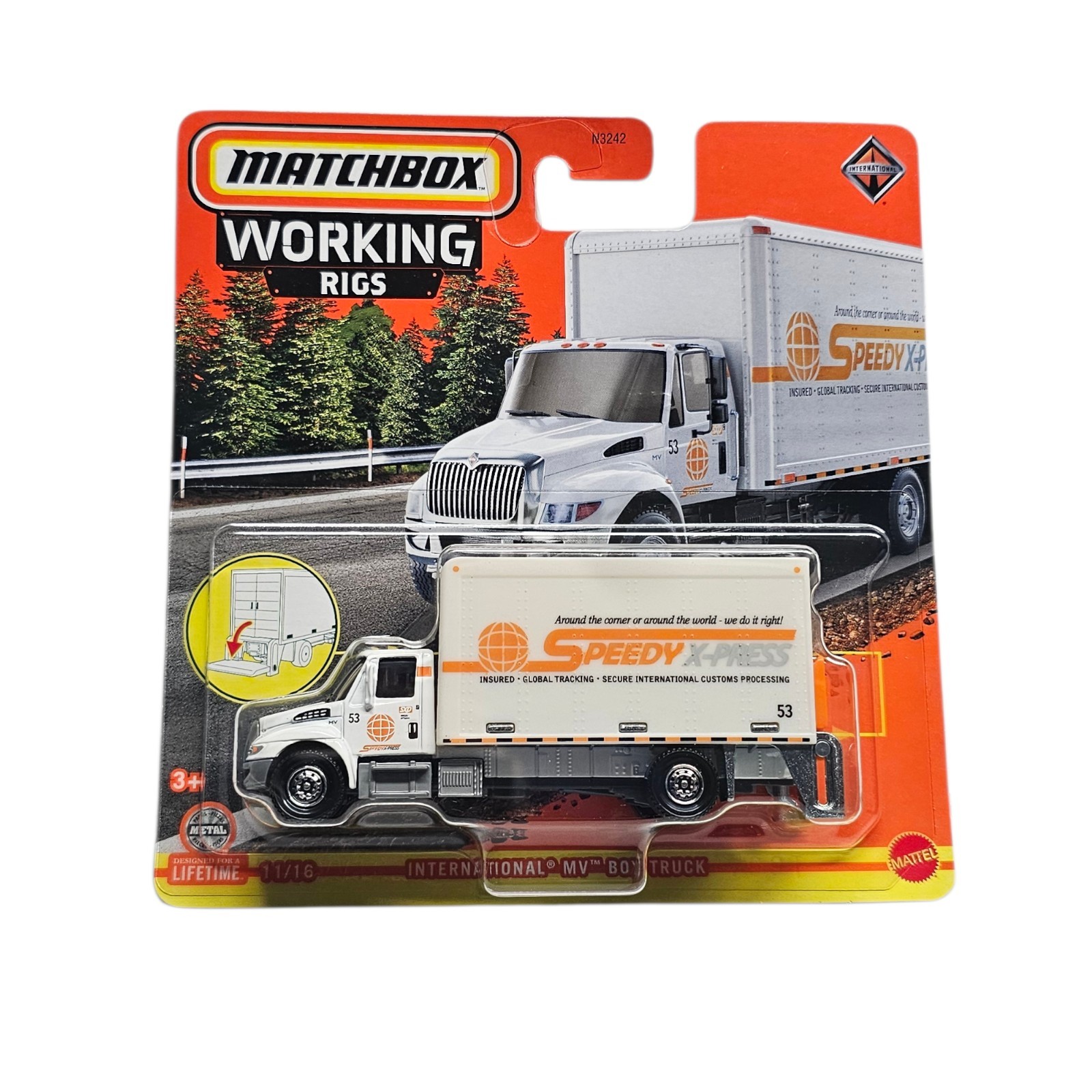 MATCHBOX WORKING RIGS INTERNATIONAL MV BOX TRUCK