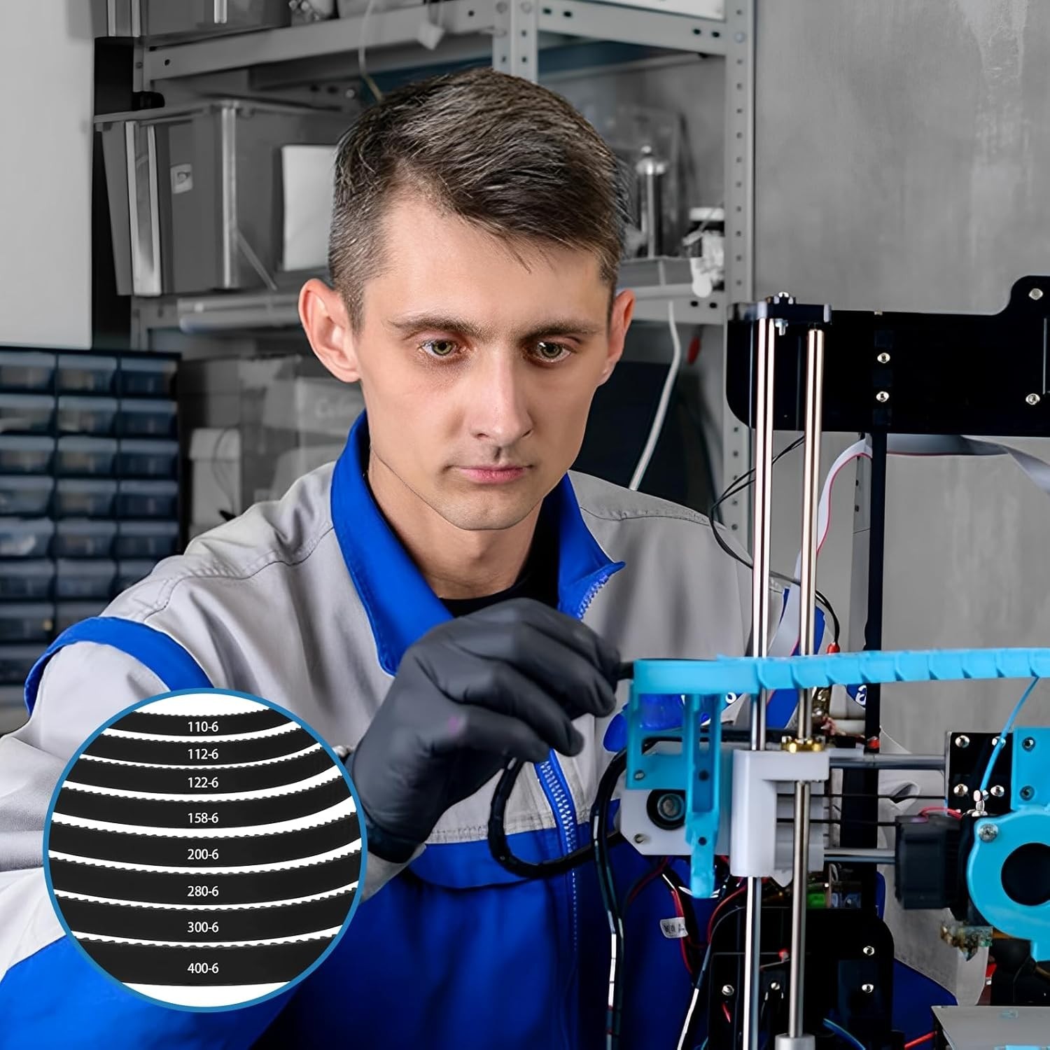 Precision-engineered GT2 Timing Belts Set – 8 Sizes for 3D Printing Excellence