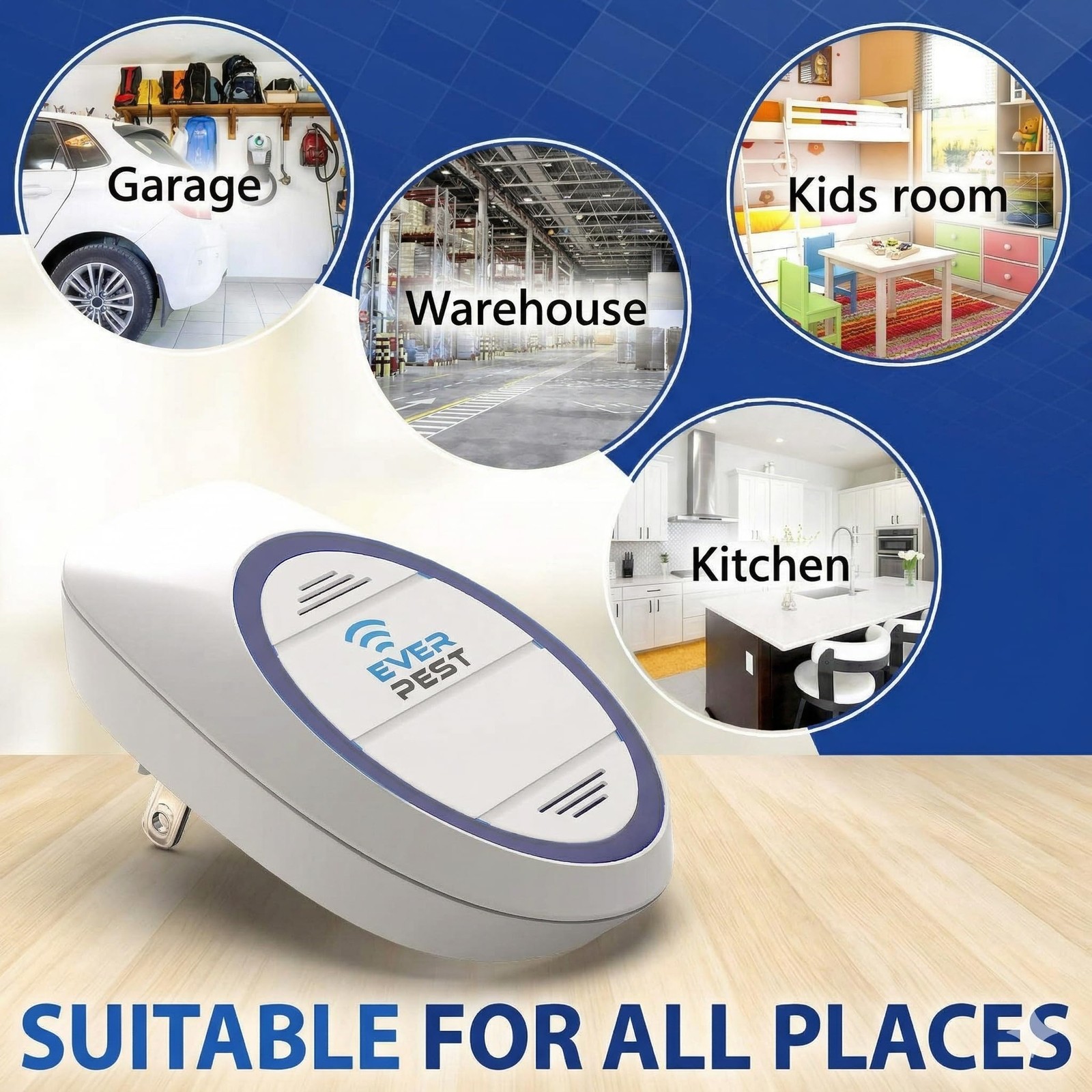 Ultrasonic Pest Control Repeller (2-Pack) Plug in Flea Rat Roach Mosquito Coc...