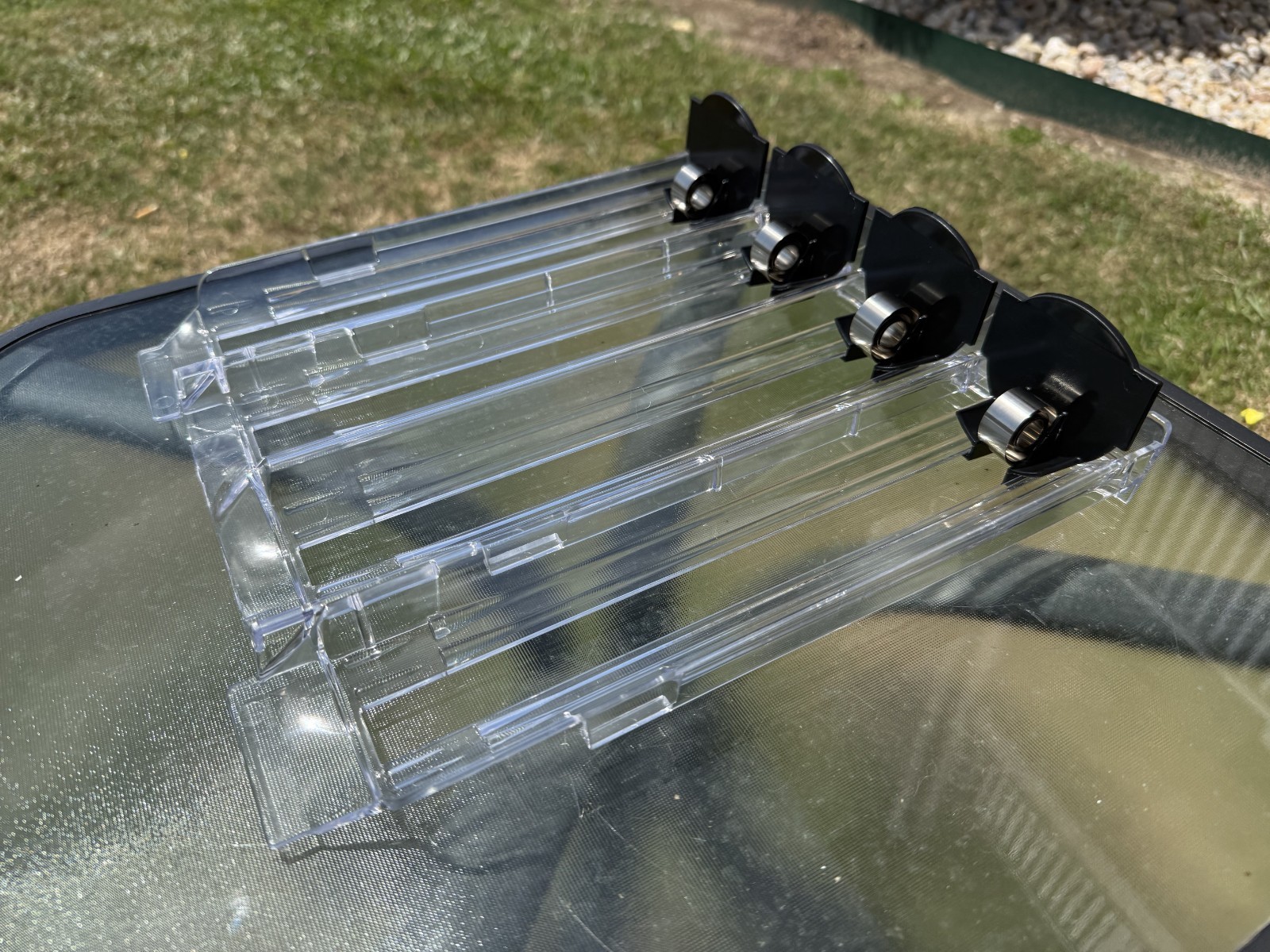 4 wide, clear, spring loaded, pusher tray, cigarette