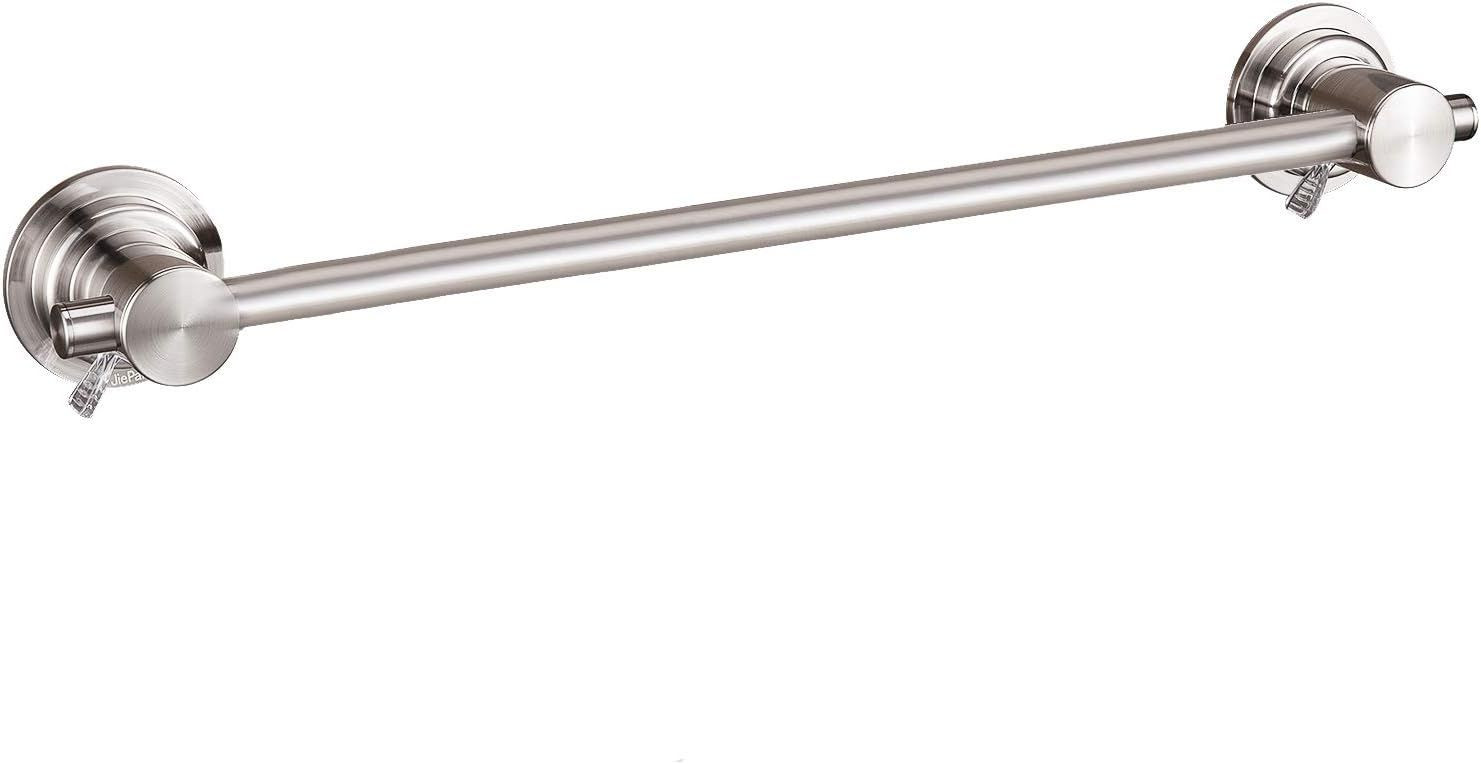JiePai 24 inch Suction Cup Towel Bar Brushed 24inch, Nickel