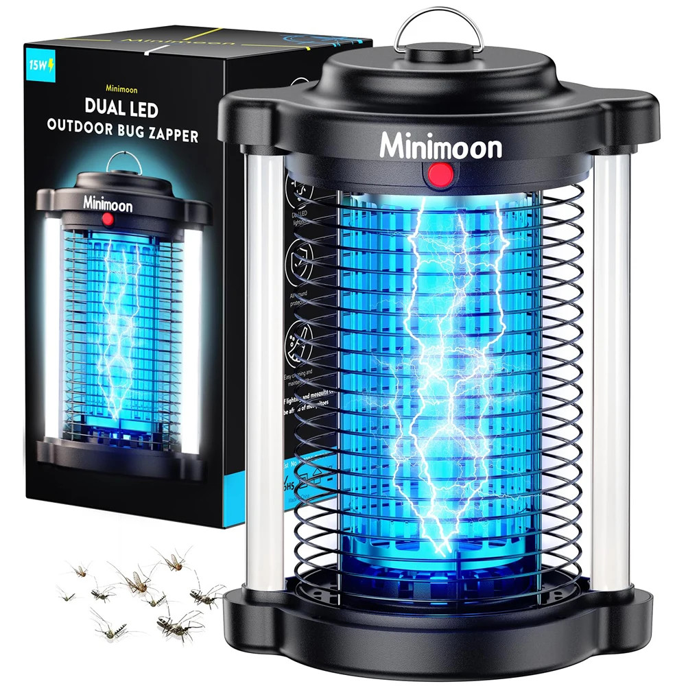Minimoon Bug Zapper Outdoor Mosquito Zapper with Dual LED Light 4200V Fly Zapper