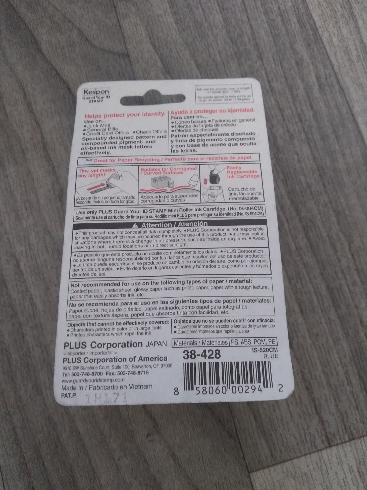 NEW Kespon Guard Your ID Stamp Mini Roller