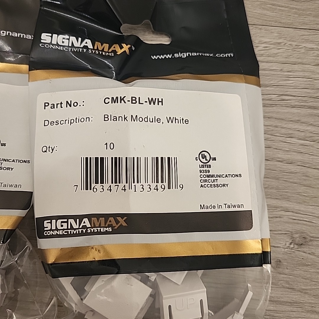 Signamax Keystone Module Blank 20-pack White