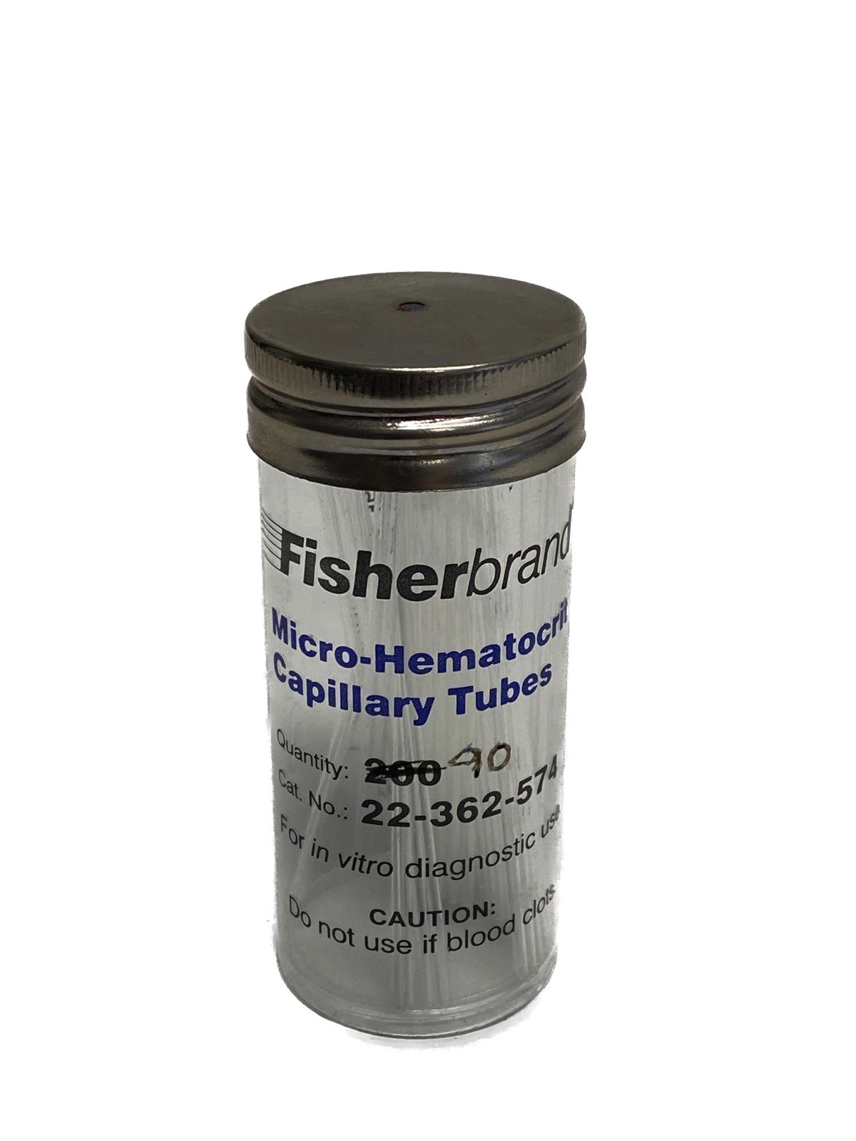 (90) FISHERBRAND Microhematocrit Capillary Tubes 70uL 75mm Length 22-362-574