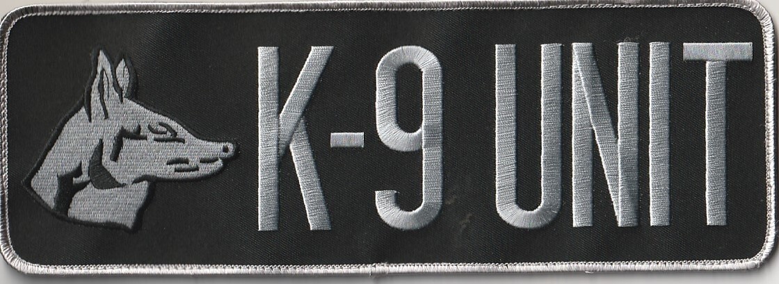 K-9 UNIT Backpatch with full hook backing,  11' X 4"