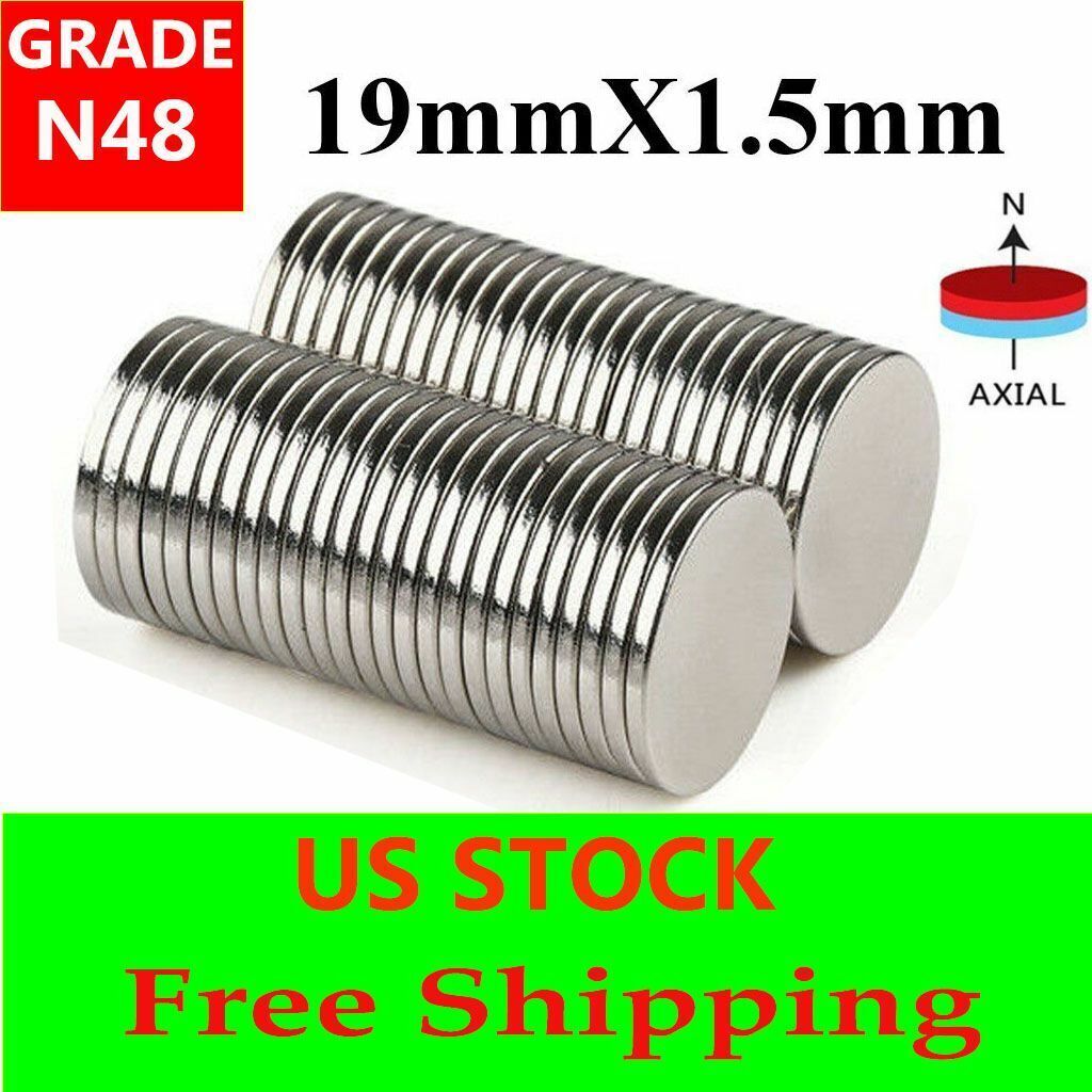 5-200pcs Super Strong 3/4in * 1/16in Round Disc Neodymium Magnets Rare Earth