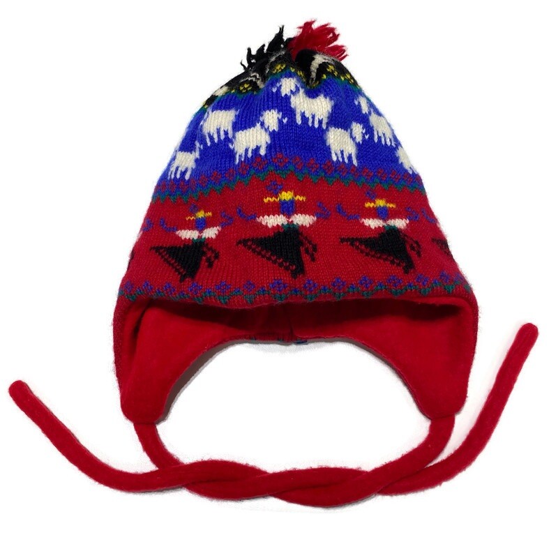 Vintage Turtle Fur Wool Blend Knit Beanie Poppy Gall Youth Size Red Vermont USA
