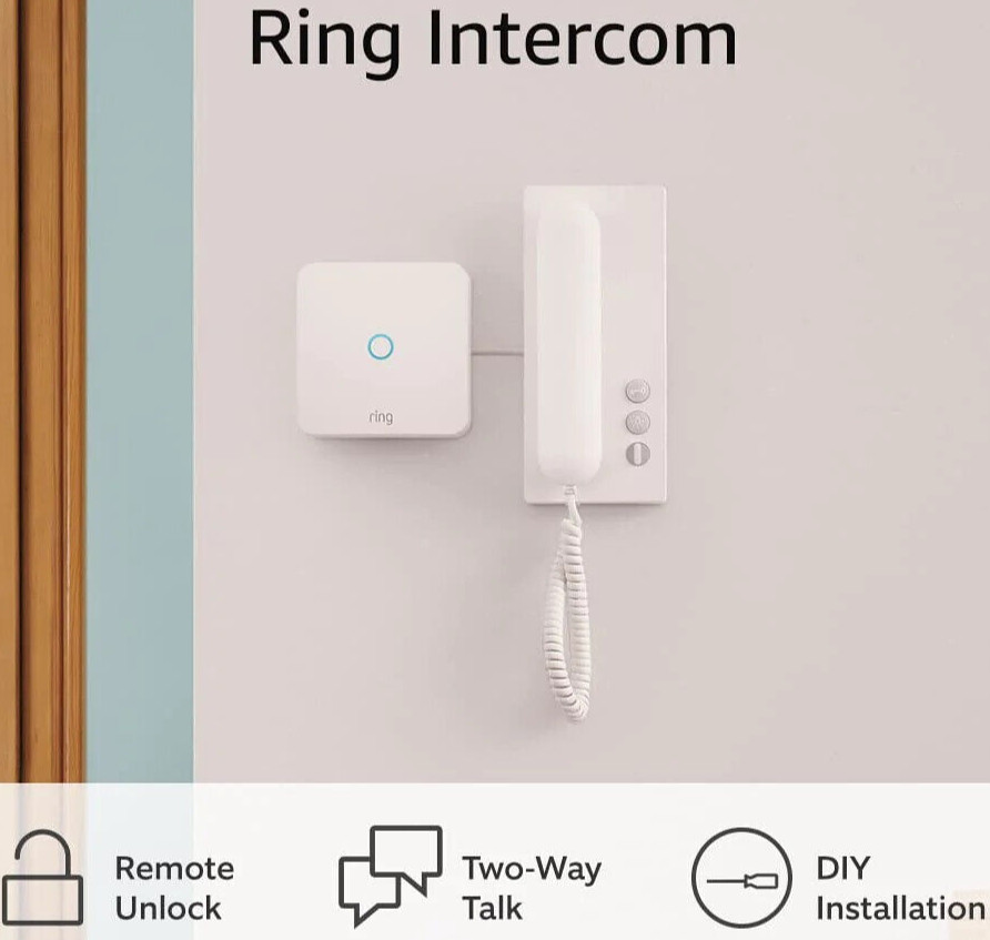 RING Intercom Two-Way Talk, Remote Unlock, Alexa, Auto Verify Door Release NEW