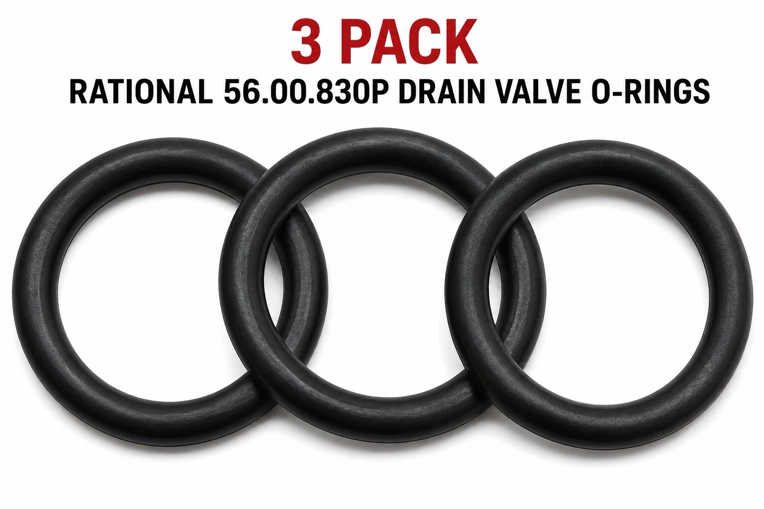 3 Pack Rational 56.00.830P Drain Valve O-Rings PM Spare Set Tracked