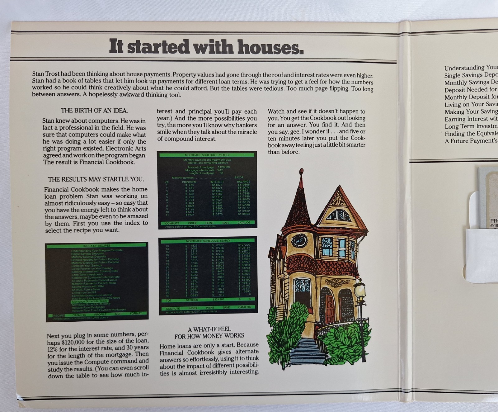 Atari Financial Cookbook Electronic Arts Stan Trost Computer Program