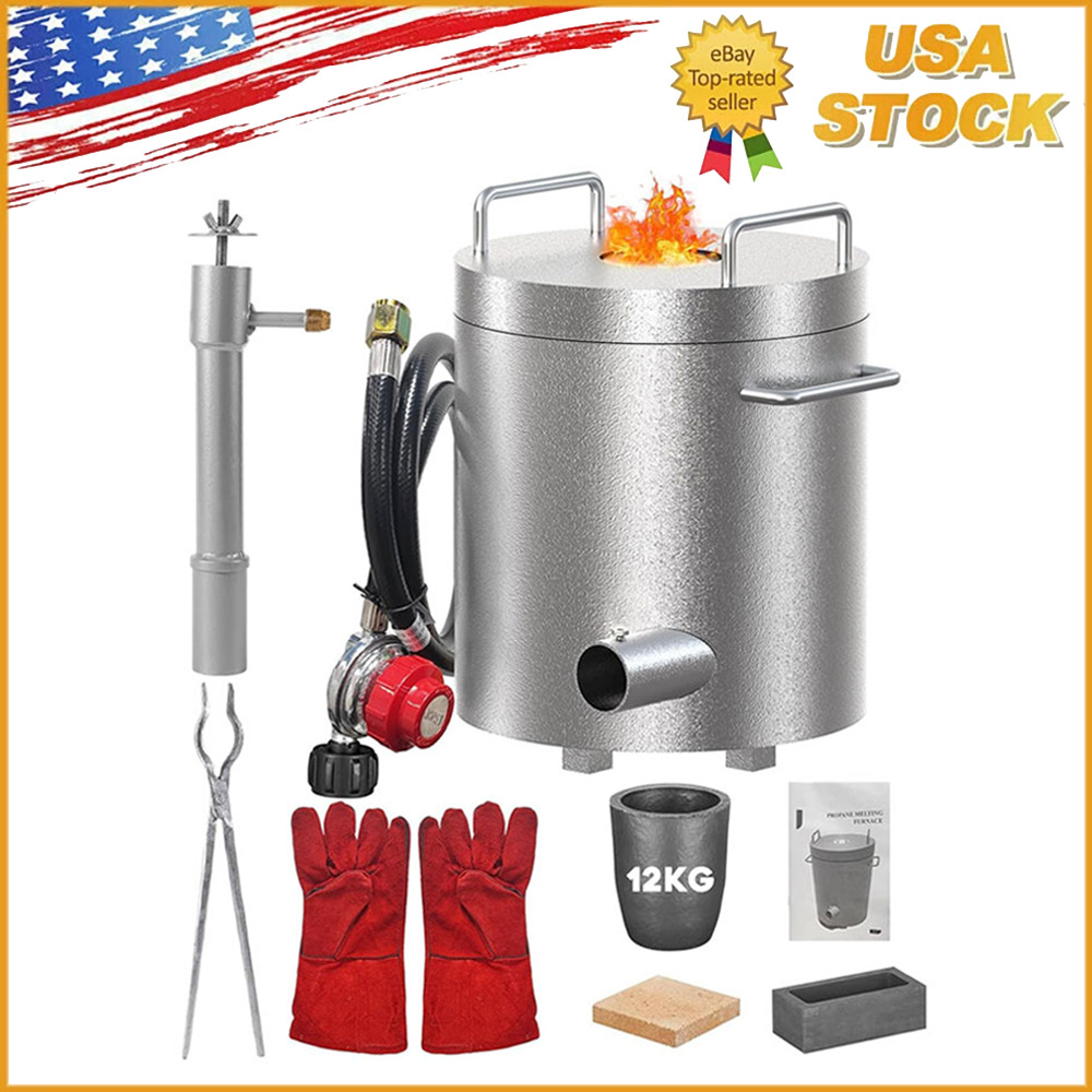 12KG Propane Melting Furnace Kit Foundry 2700°F Smelting for Metal Scrap Recycle