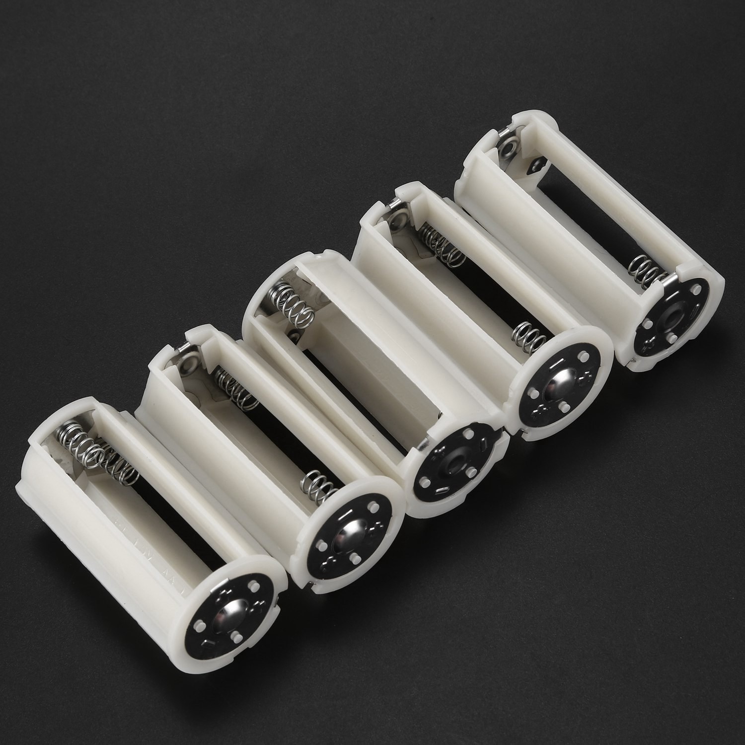 Serial Connection Cylindrical 3x 1.5V AA Battery Plastic Holder 5 Pcs E8P15099