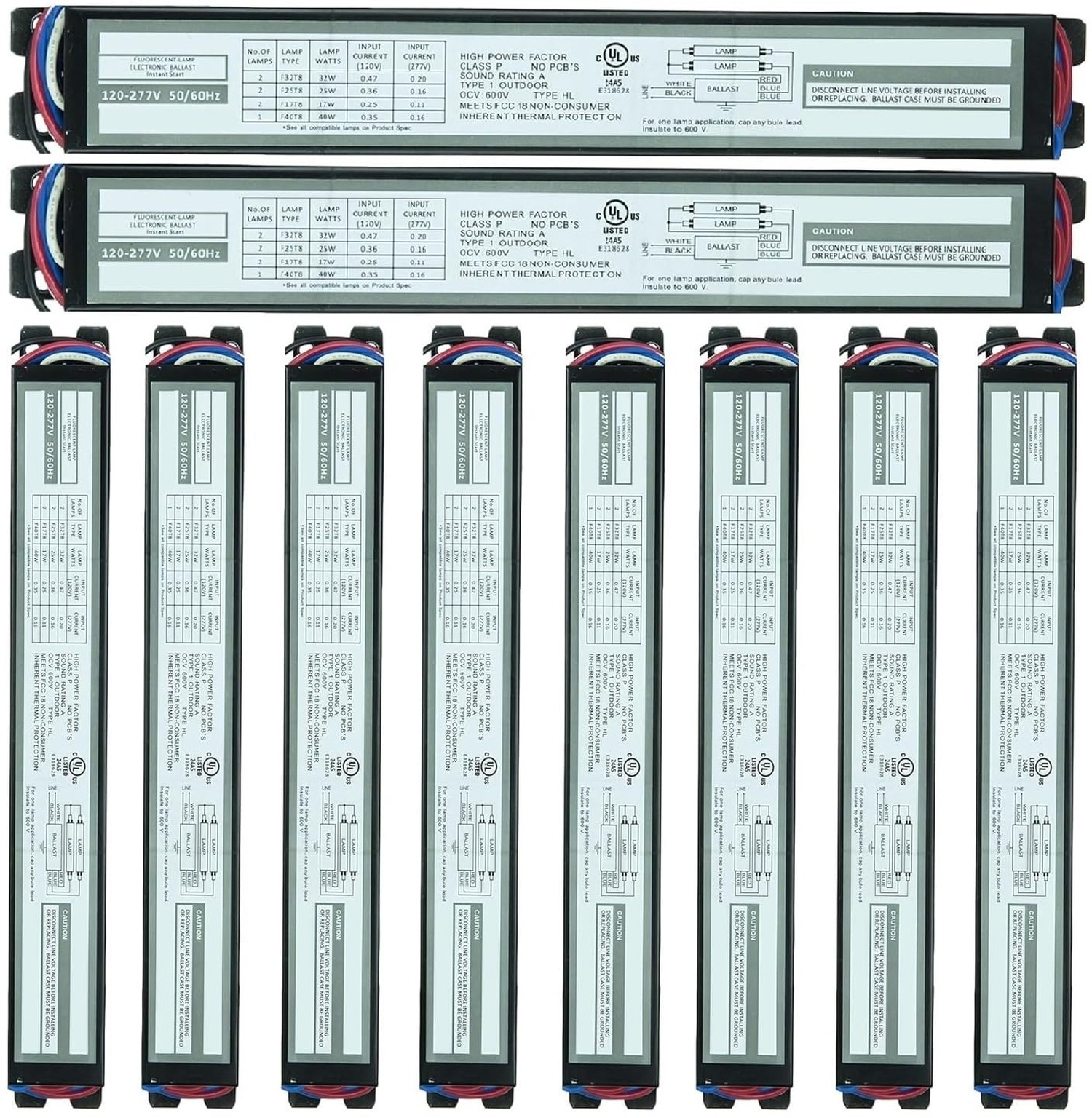 10 Pack Replacement for ICN2P32N, 120-277V, 50-60Hz Input Frequency, Electron...