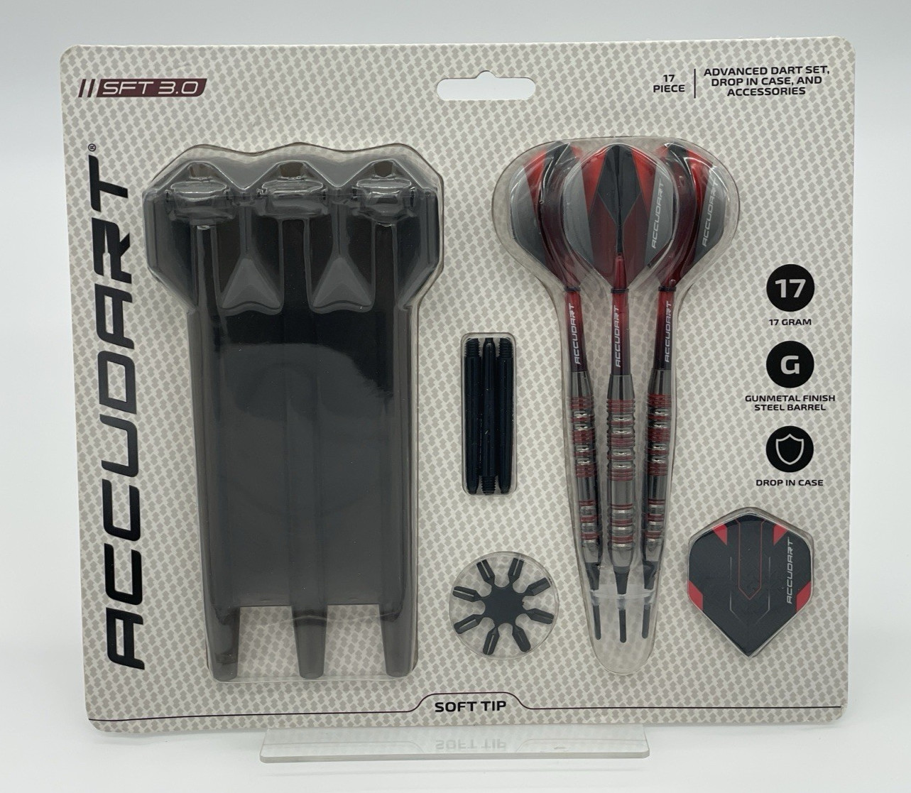 ACCUDART Soft Tip Dart Advanced Set Gunmetal Finish w/ Drop In Case SFT 3.0 NEW