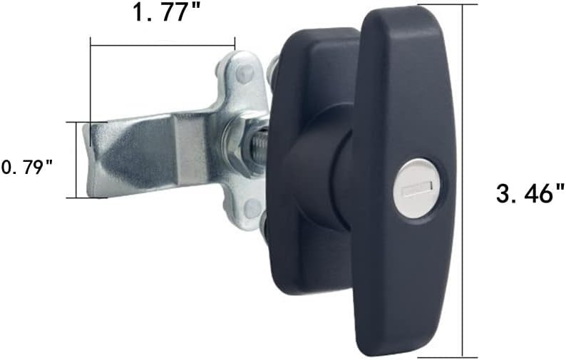 2PCS T Handle Latch Lock Keyed Alike Black Coated Compatible with