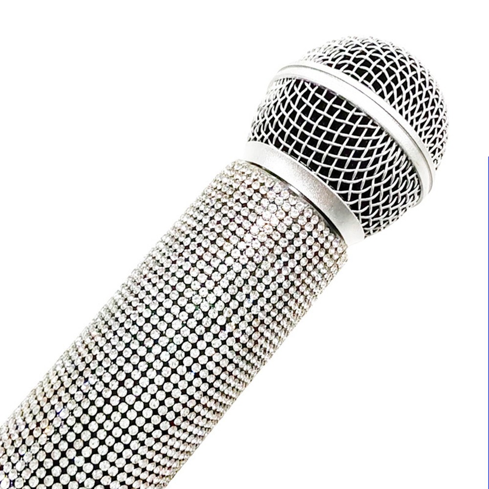 Simulation Microphone Singing Practic Props Fake Silver Z1X29554