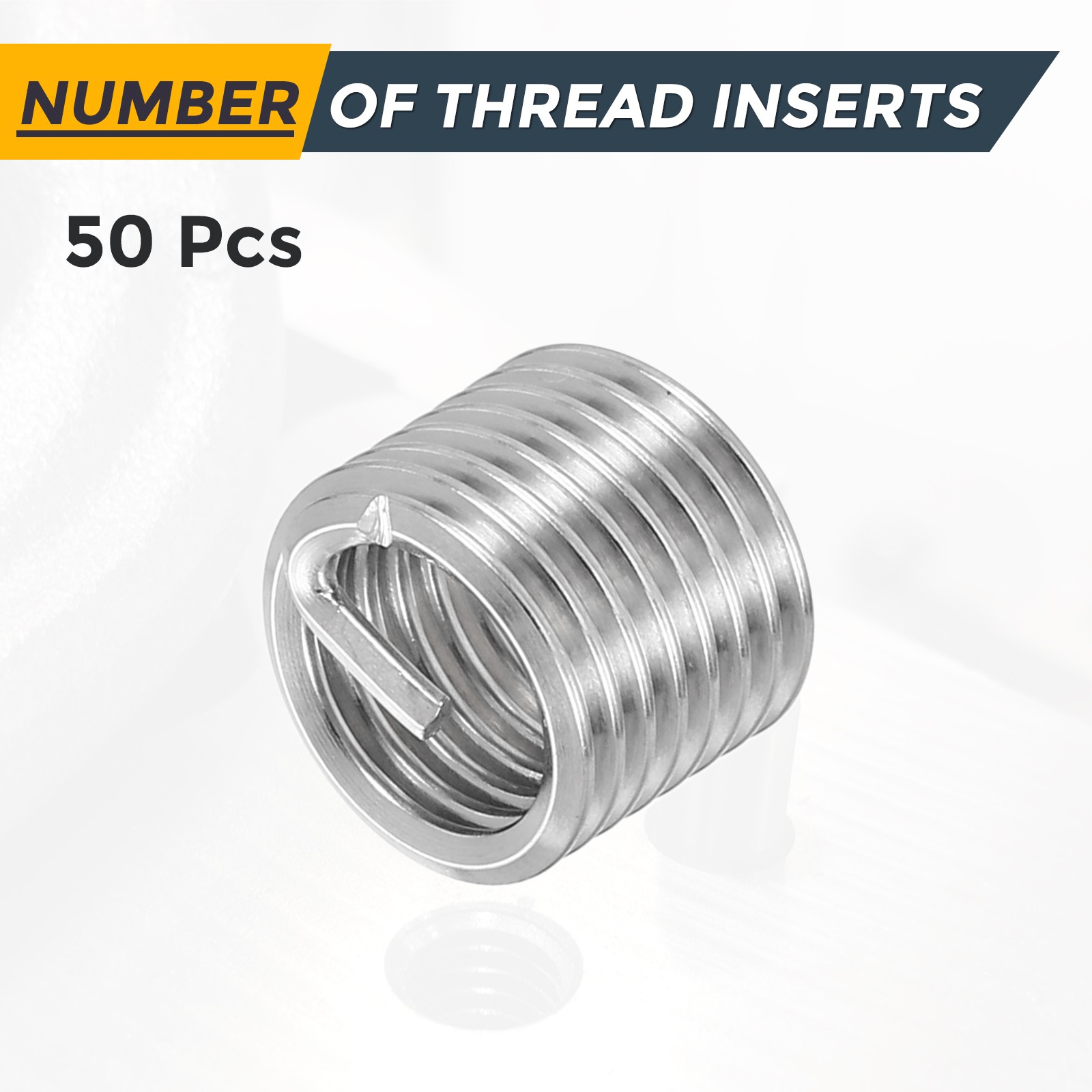 50pcs Wire Thread Inserts M8 x 1.25 x 1.5D Metric Helical Threaded Sleeve
