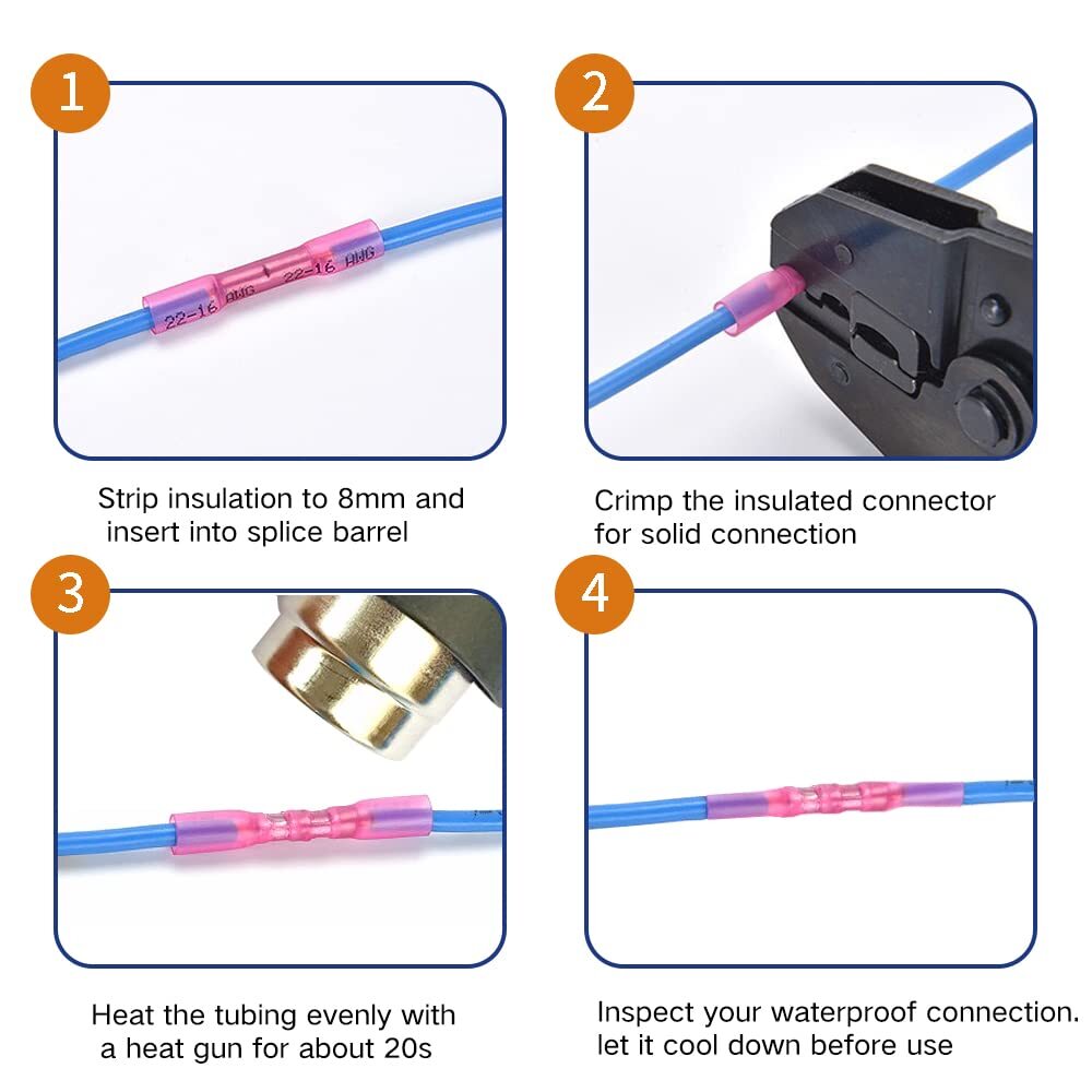 200/100x Assortment Heat Shrink Wire Connectors Seal Electrical Crimp Terminals