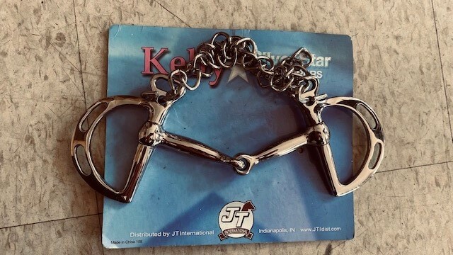 Slotted Kimberwicke Snaffle 5" BIT Stainless STEEL w/Curb CHAIN NEW