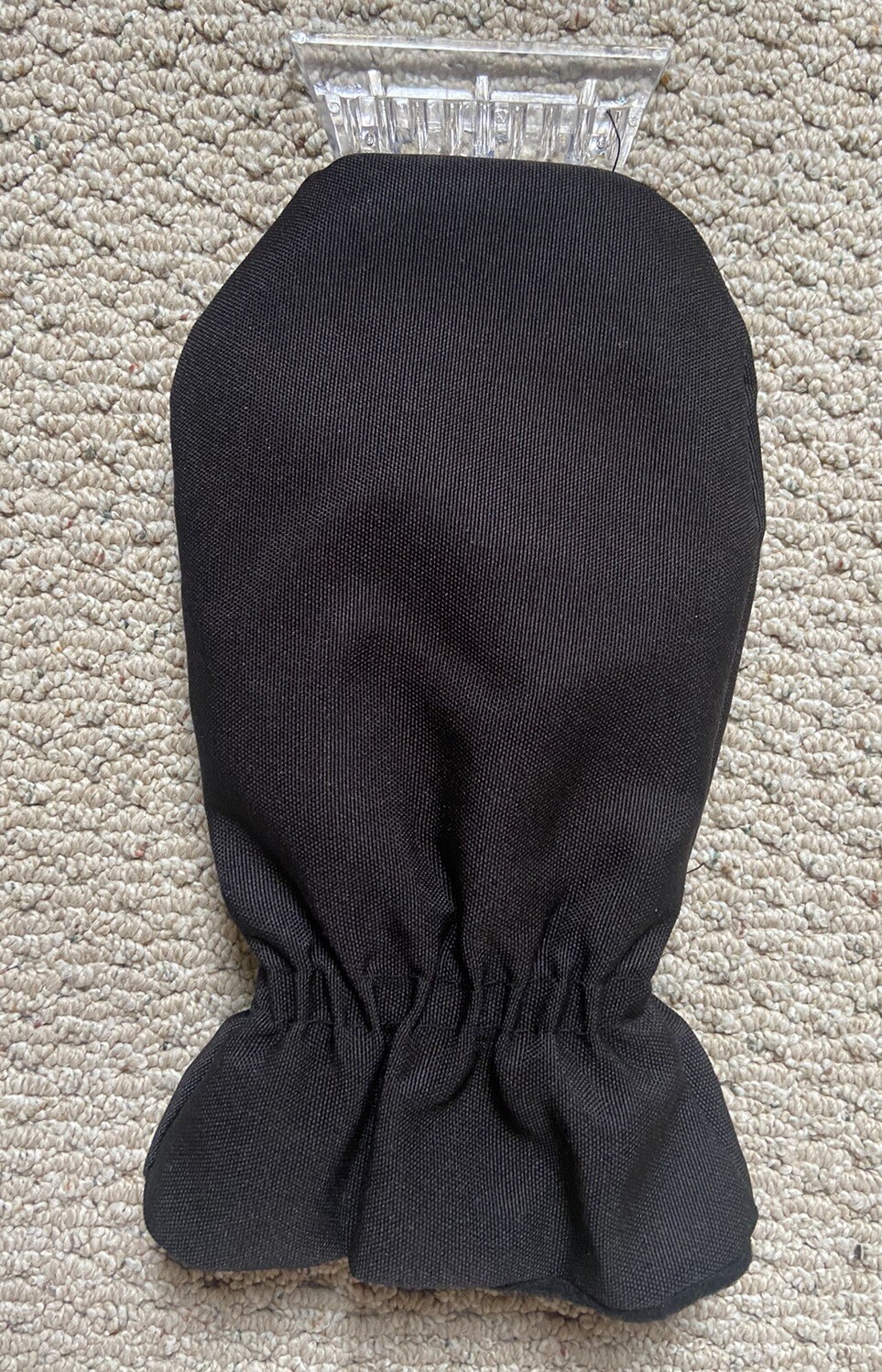 NEW Fleece Lined Black Ice Scraper Mitt Glove Car Window Windshield Ice Remover