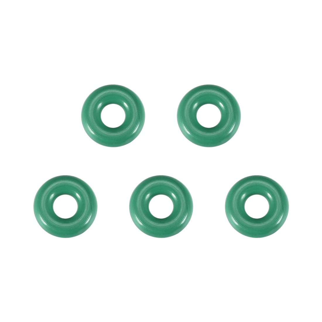 Fluorine Rubber O Rings, 10mm OD, 3mm ID, 3.5mm Width, Seal Gasket Green 5Pcs